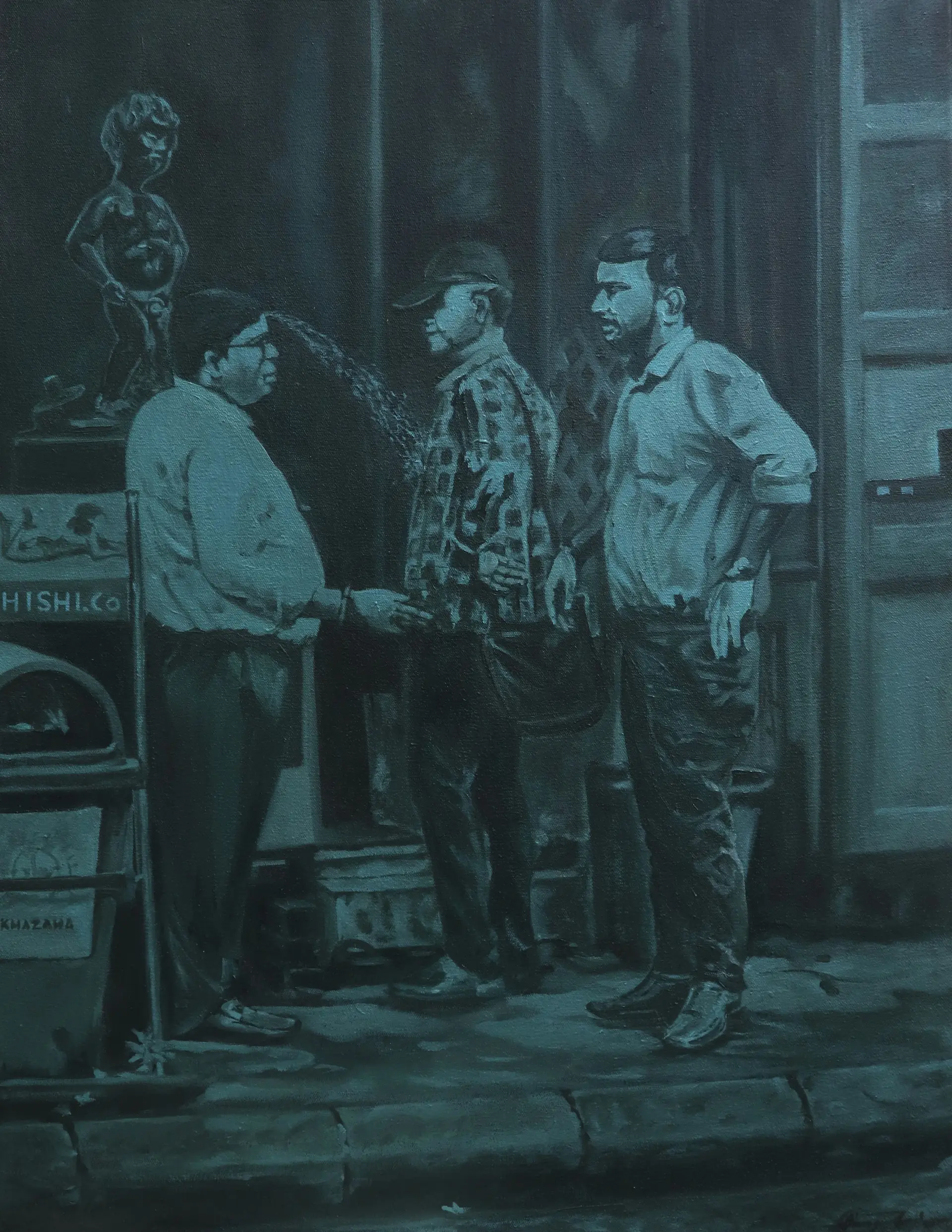 Pee-cock by Anurag Paul - Oil on canvas