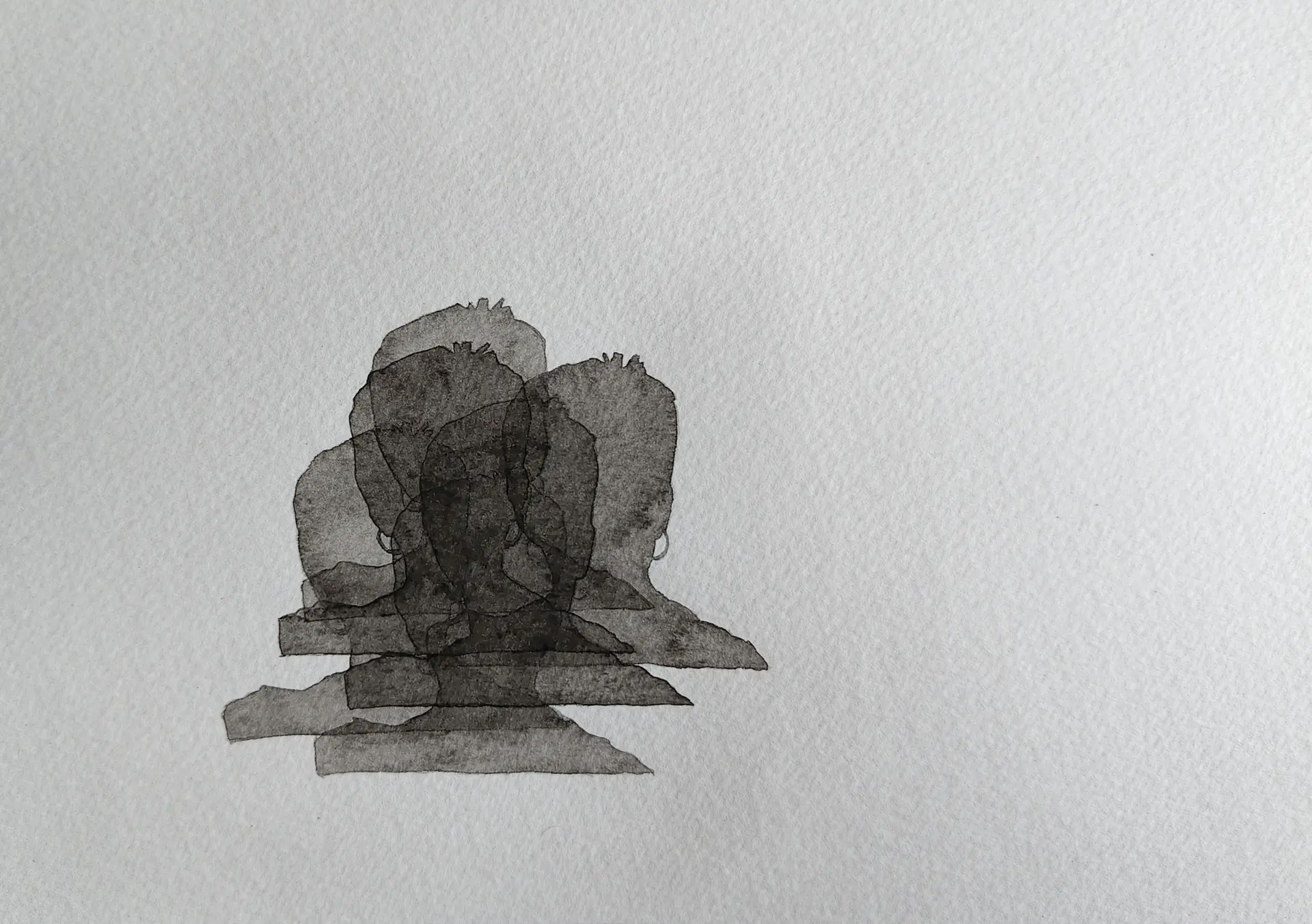  Unidentified, 8 by Akartha Halder - Watercolor on paper