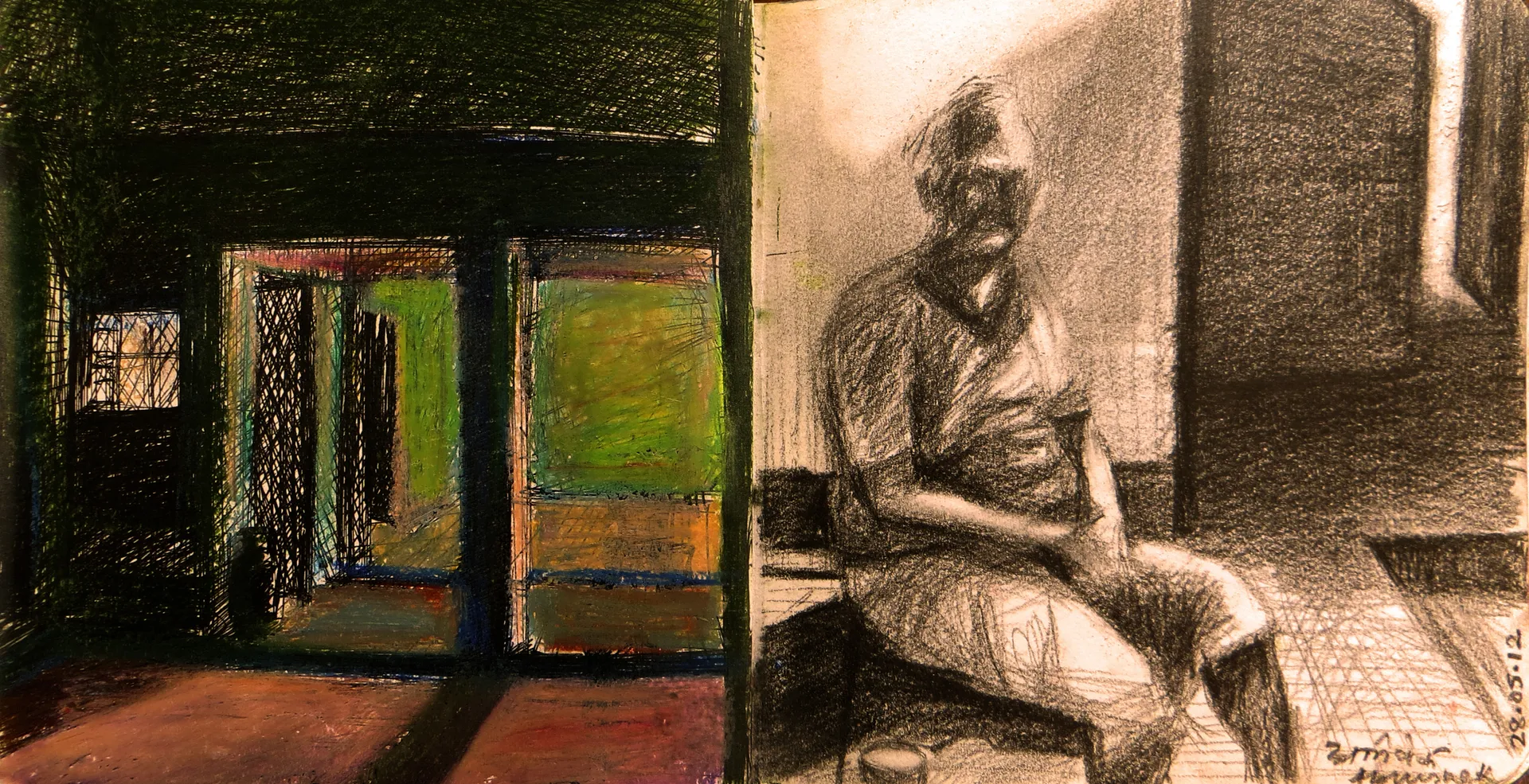 Pages from my diary, 4 by Abhishek Narayan Verma - Digitally developed from the original and archival print on paper