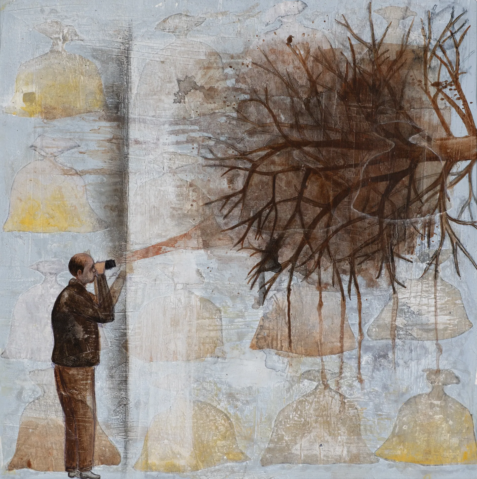 The scan mane-1 by Raju Baraiya - Mixed media on paper