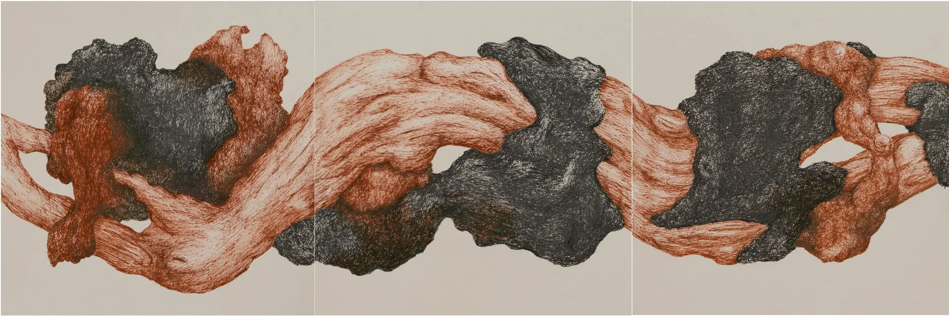 Kaggantu (unsolvable) - triptych by Dayananda Nagaraju - Pen on paper