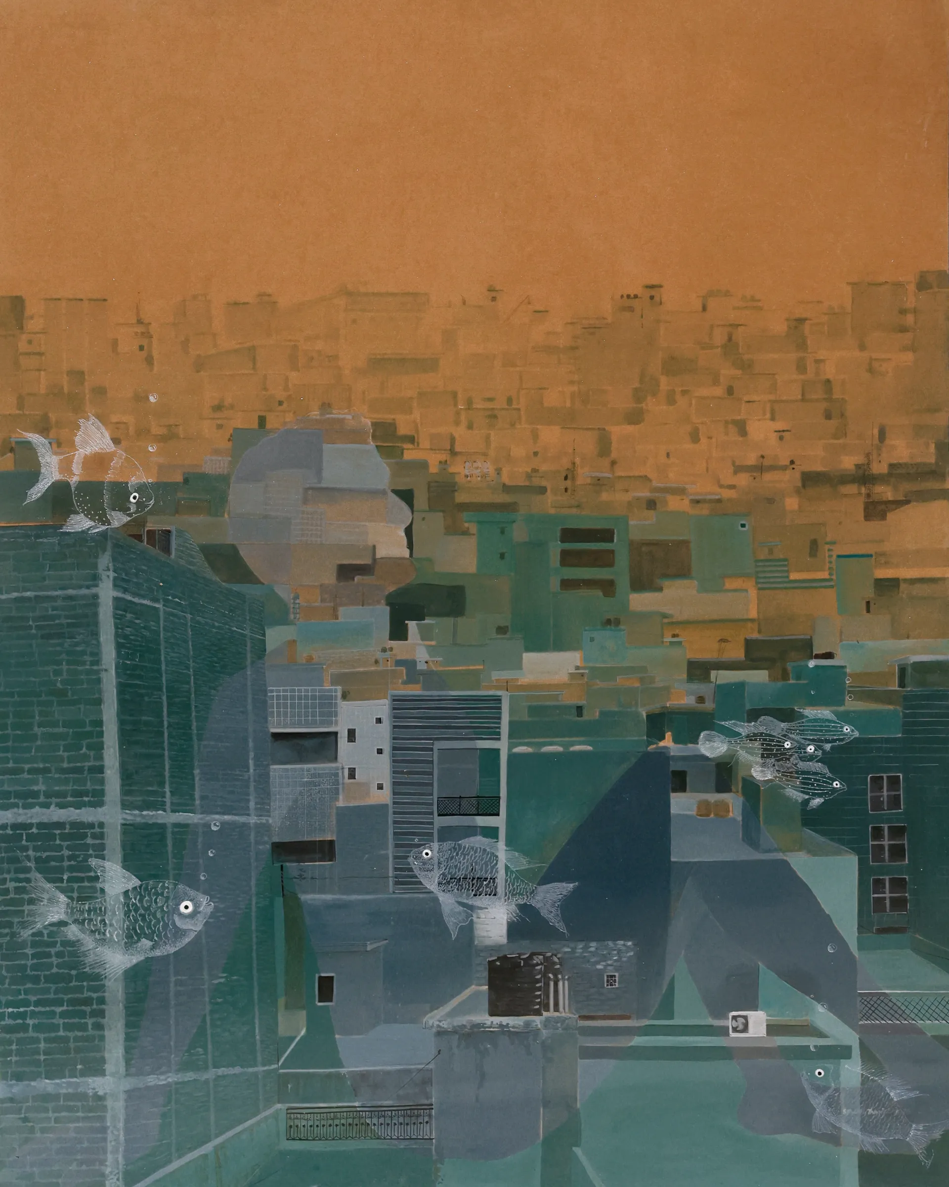 Glass wall 1 by Sawan Taank - Acrylic on paper & engraving on acrylic sheet