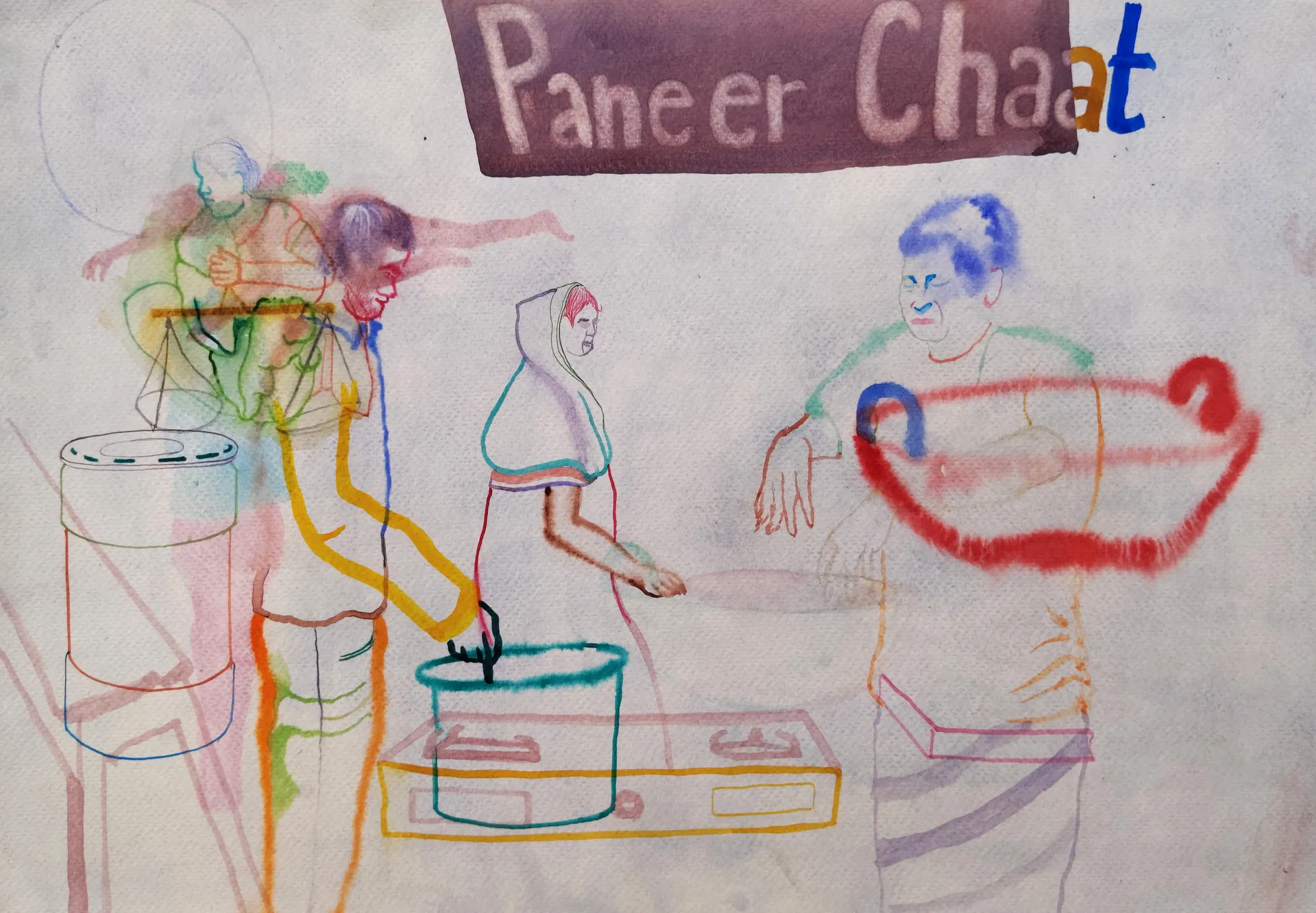 असली तस्वीर से भी झूट की रचना हो सकती है by Shiv Shankar - Watercolor on paper