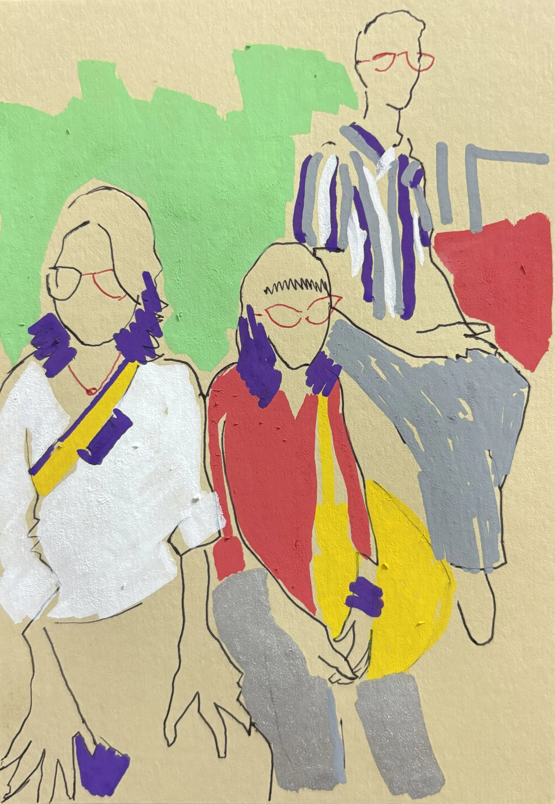 Waiting for a table by Akshit Satyarthi - Acrylic markers and pen on paper