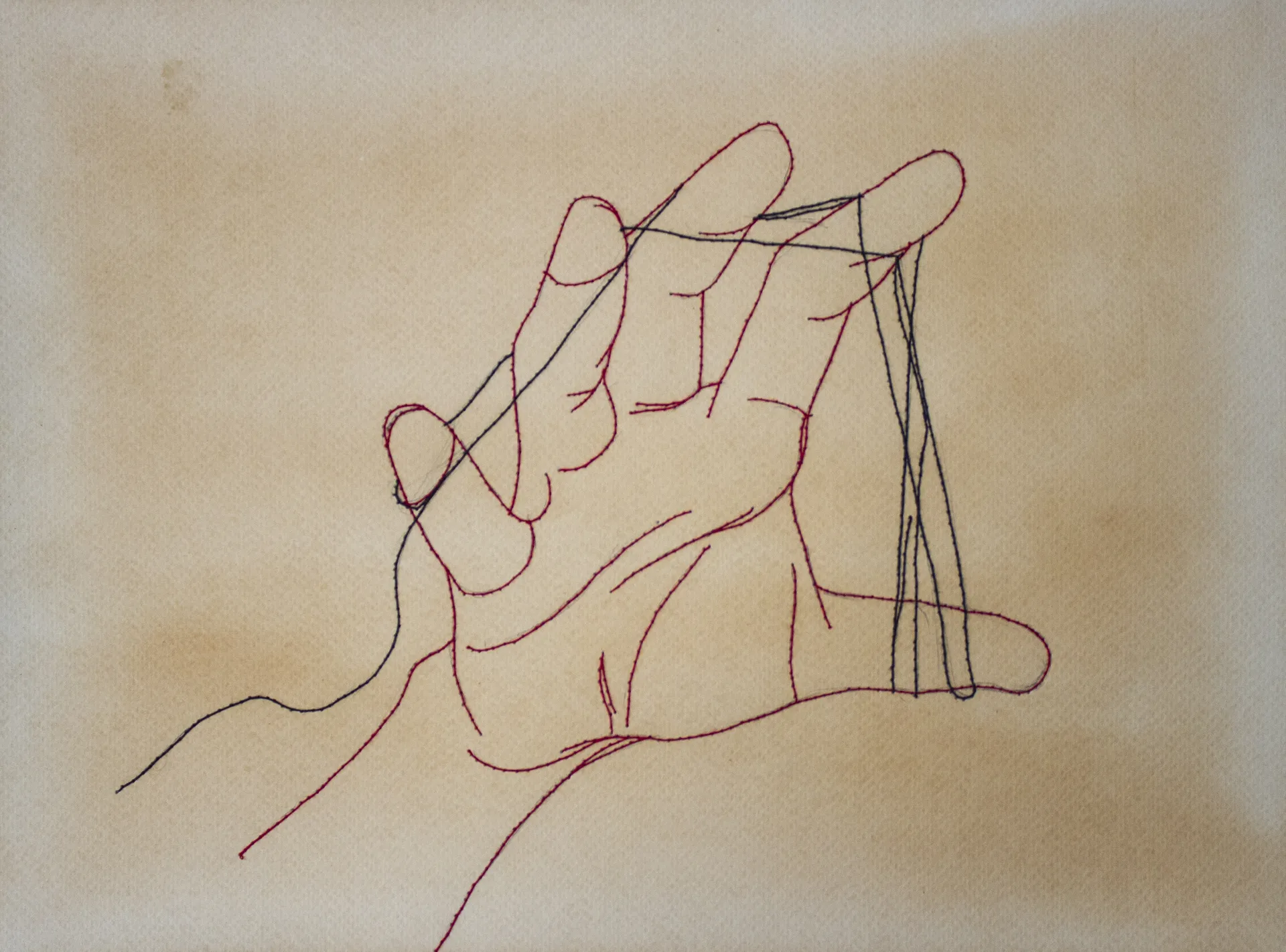 Hand work, 4 by Anshu Singh - Embroidery on paper
