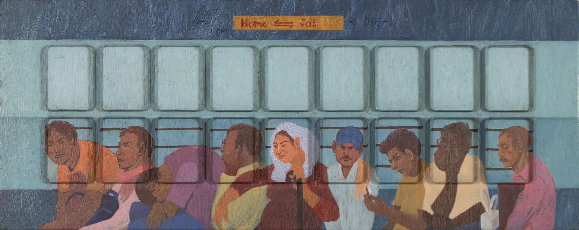 Going back by Moni Kumari - Acrylic on wooden board