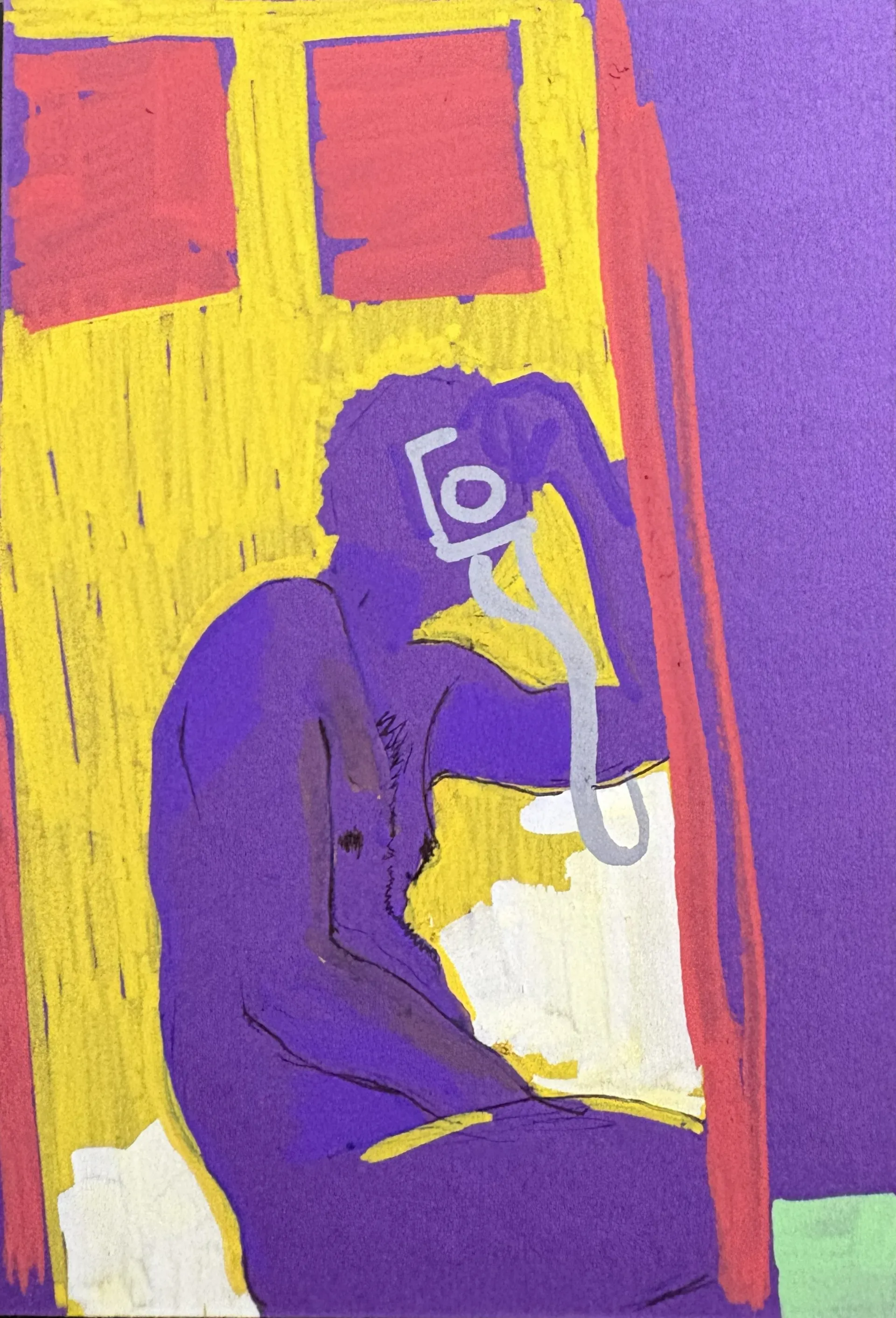 Mirror II by Akshit Satyarthi - Acrylic markers and pen on paper