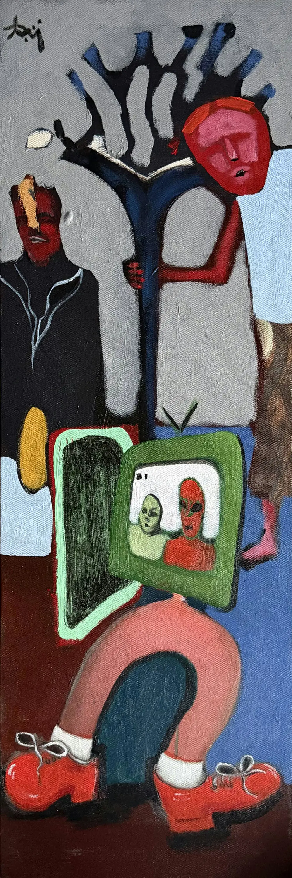 Outworldly connections by Aditiya Singh - Acrylic on canvas