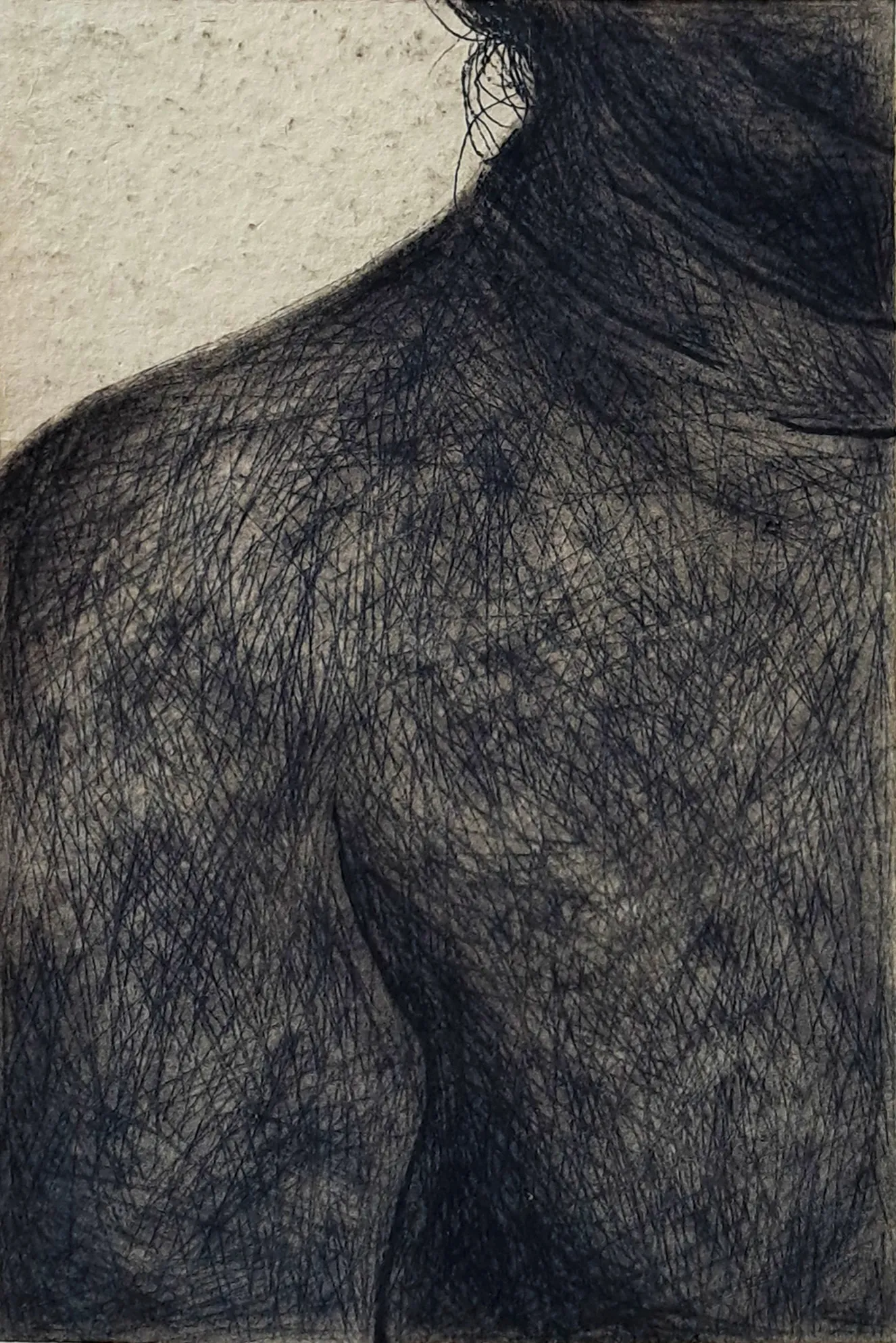 Inscribed everyday, 5 by Riyanka Das - Charcoal on handmade paper