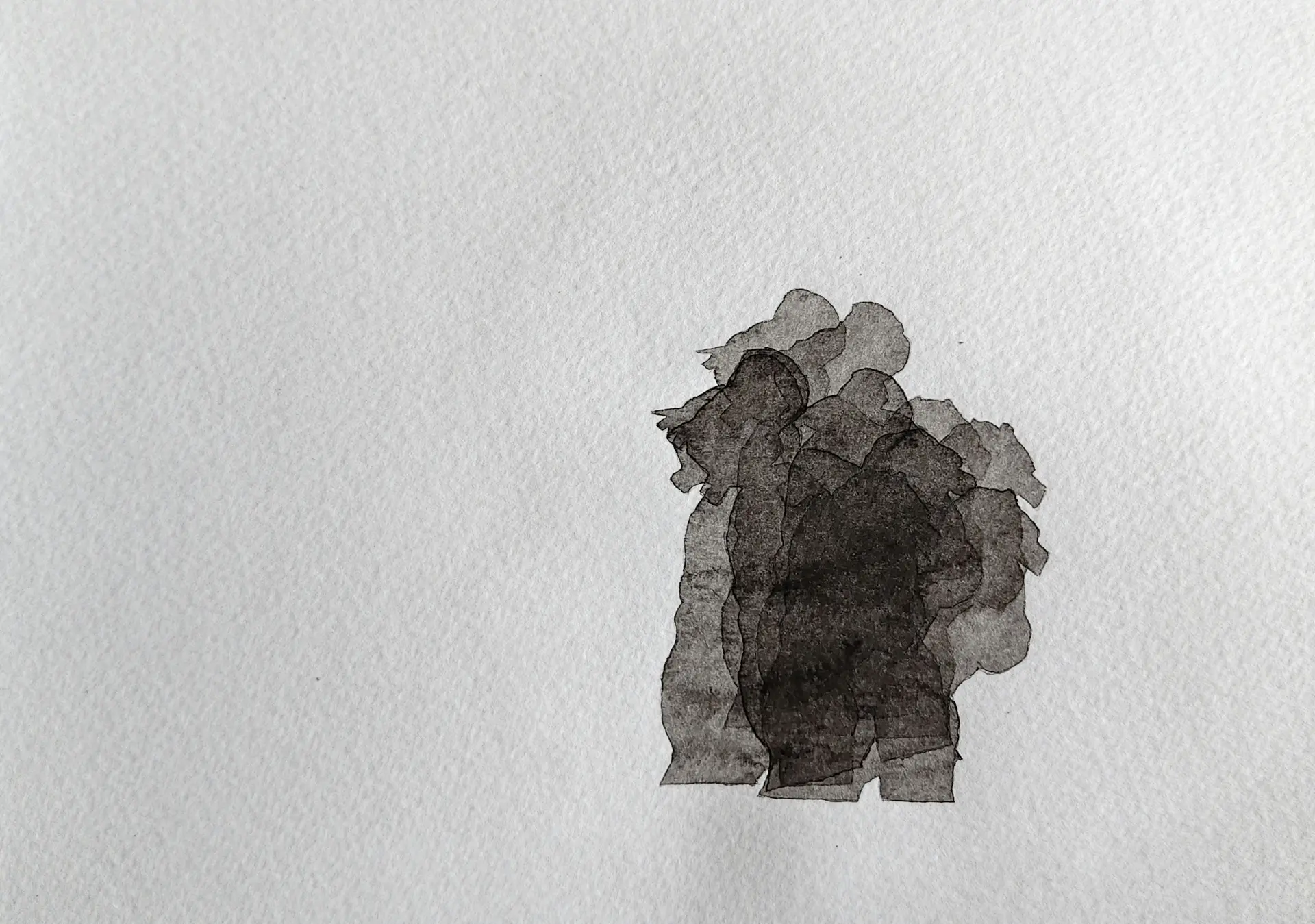  Unidentified, 5 by Akartha Halder - Watercolor on paper