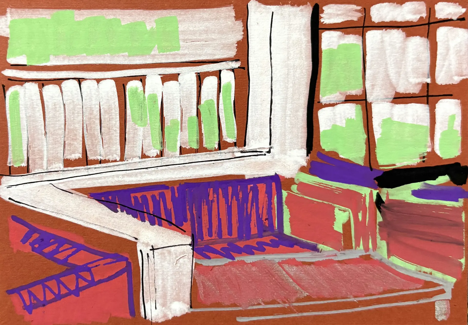 Local, GK by Akshit Satyarthi - Acrylic markers and pen on paper
