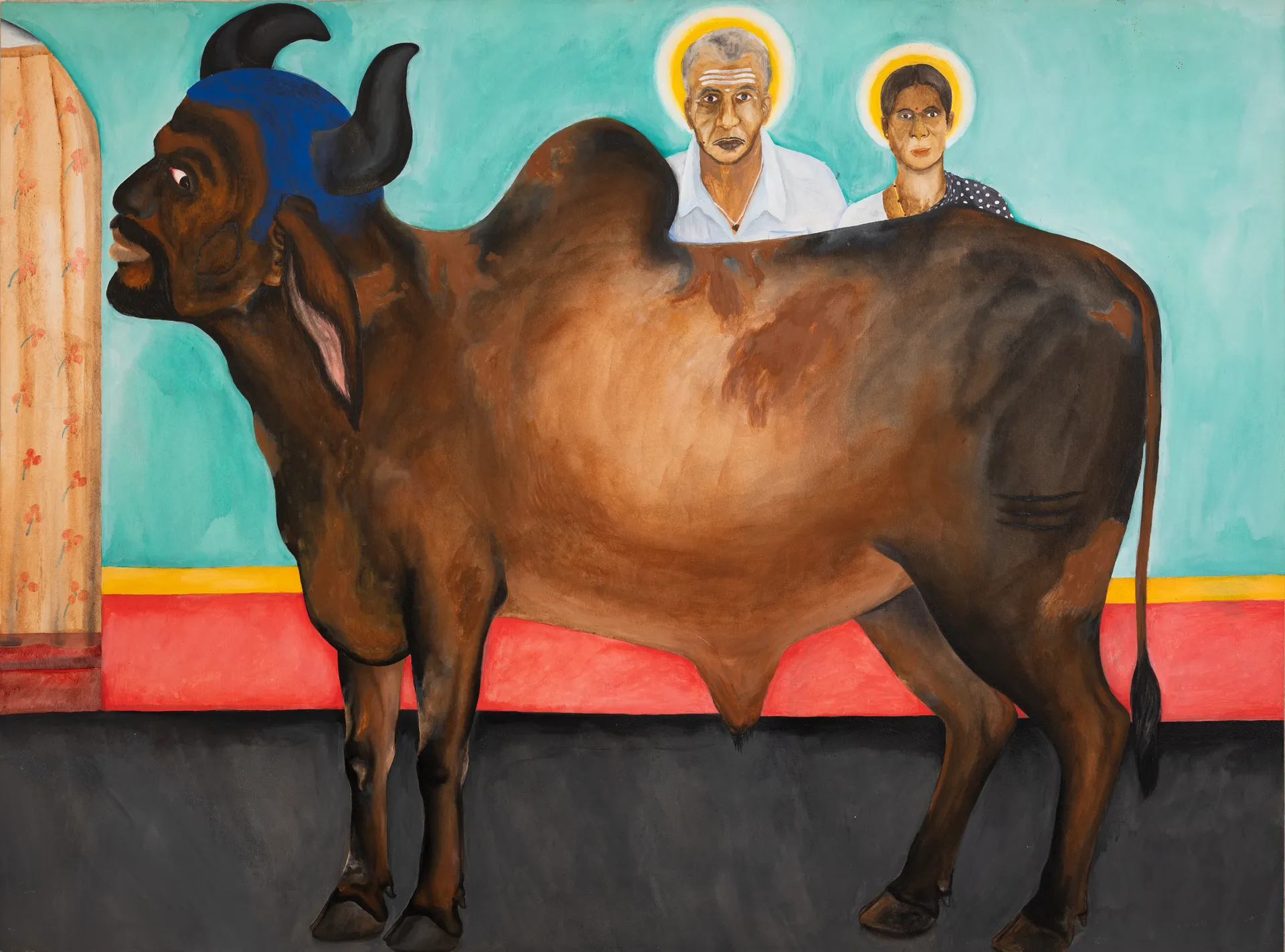 Influenced by pop god and godesses calendar (Kamadhenu) by G. Mahesha - Watercolor on Arches paper
