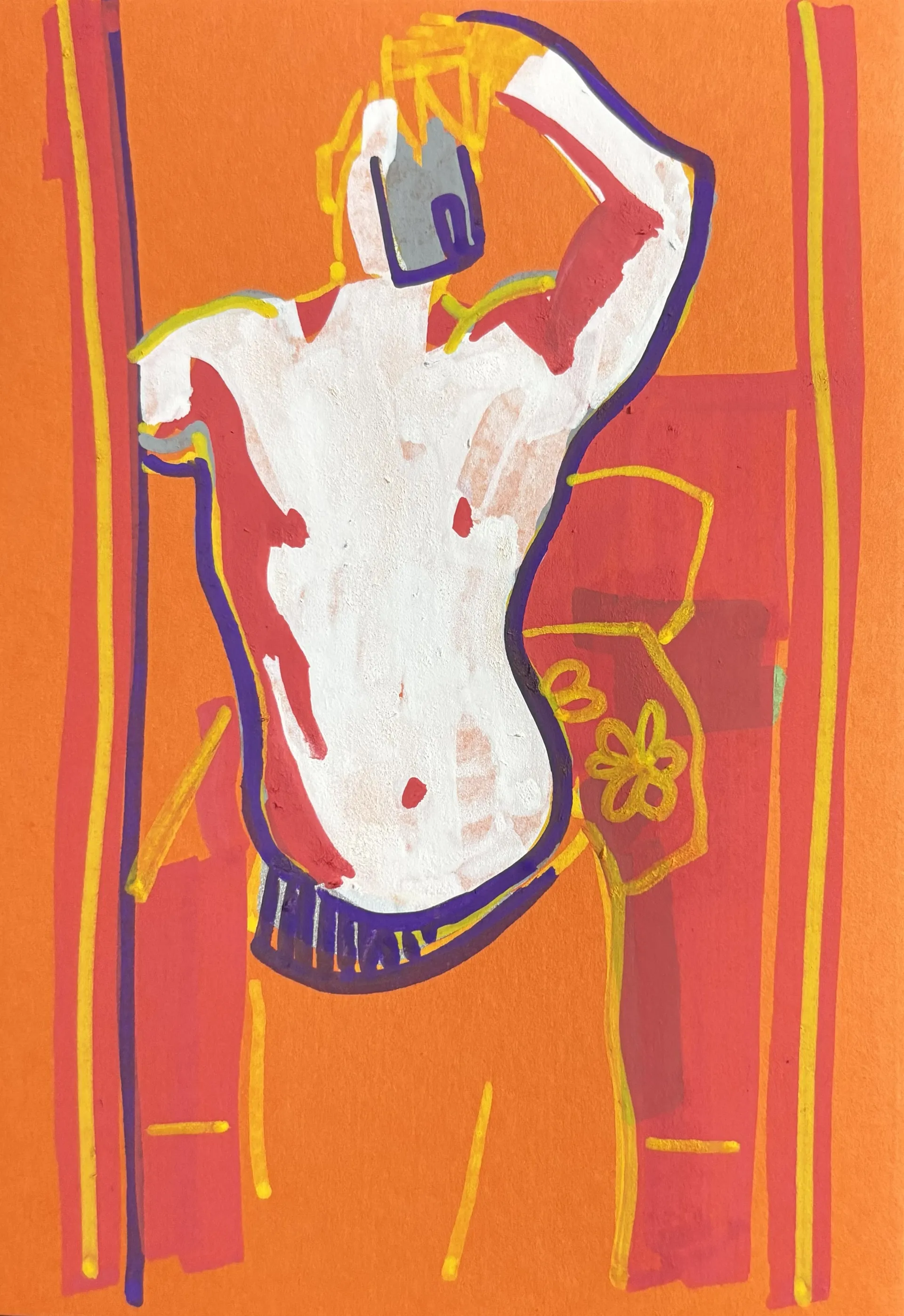 Mirror by Akshit Satyarthi - Acrylic markers and pen on paper