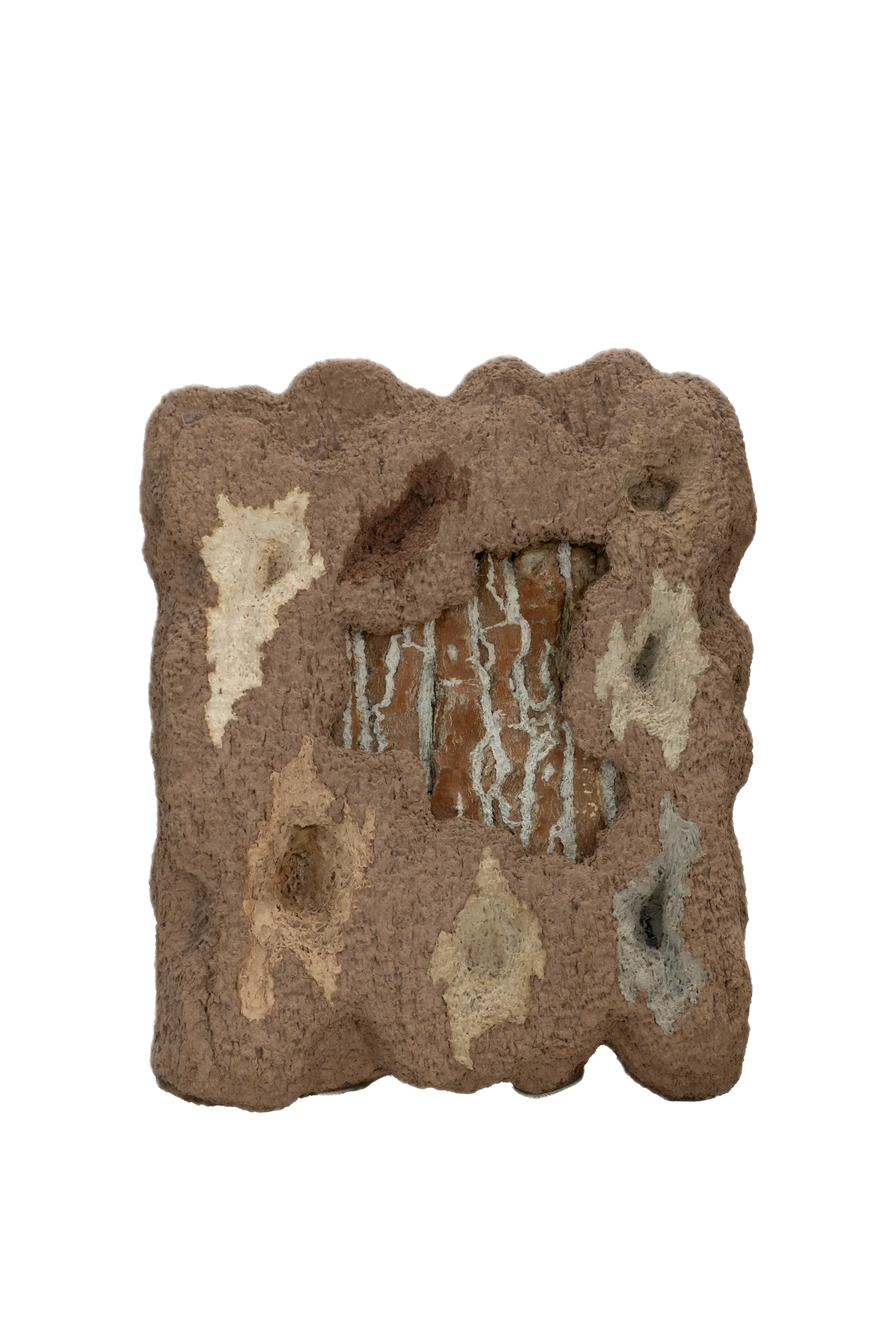 Fragile layers - 1 by Skarma Sonam Tashi - Cardboard, papier-mâché, natural pigments, bark