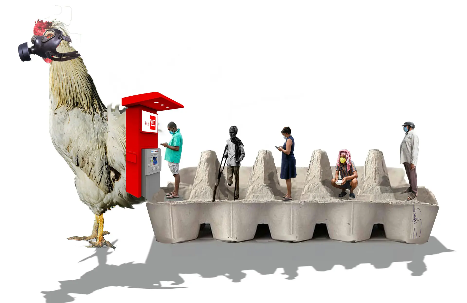 Social distance by Nayanjyoti Barman - Digital photo manipulation / digital composite, archival pigment print on paper