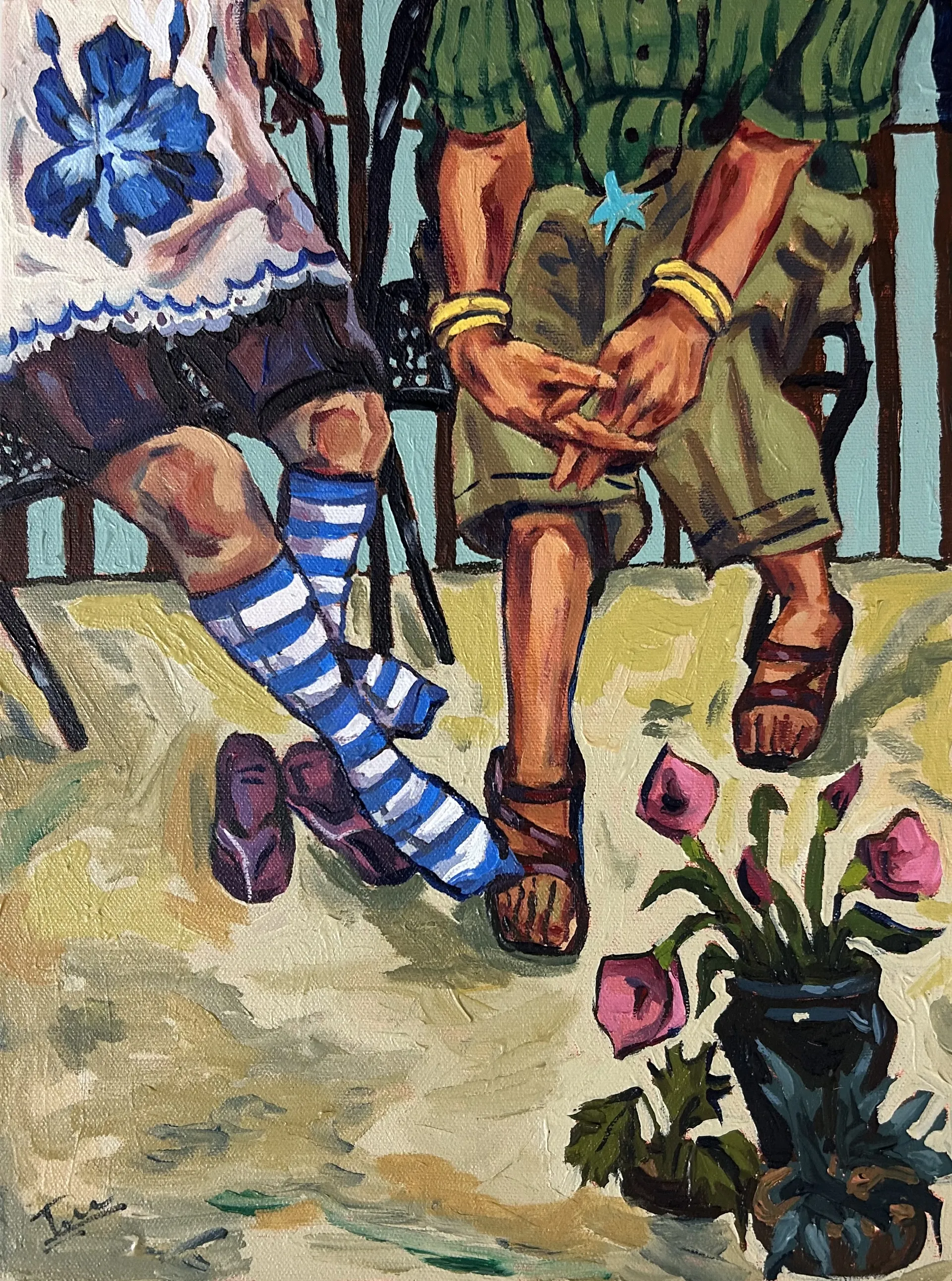 Orchid and Tulip by Tushar Tanwar - Acrylic on canvas