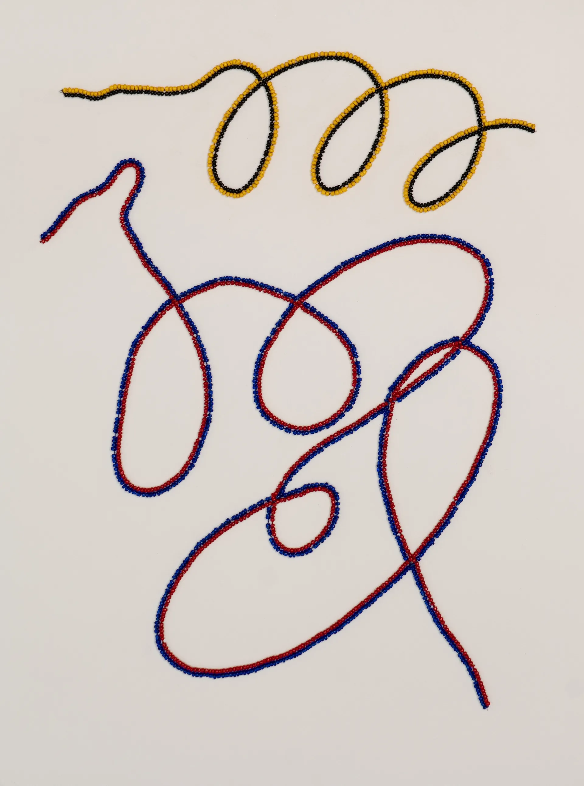 Threads of life 3 (set of 8) by Anshu Singh - Beaded embroidery on paper