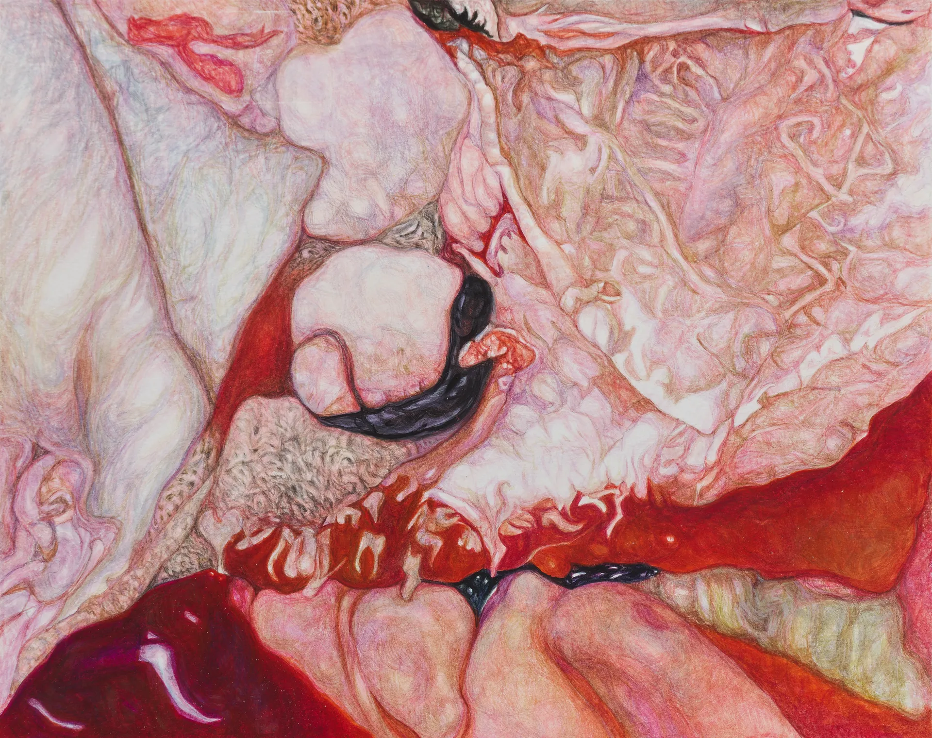 Skirting an old fear by Nabanita Guha - Watercolor on Fabriano paper