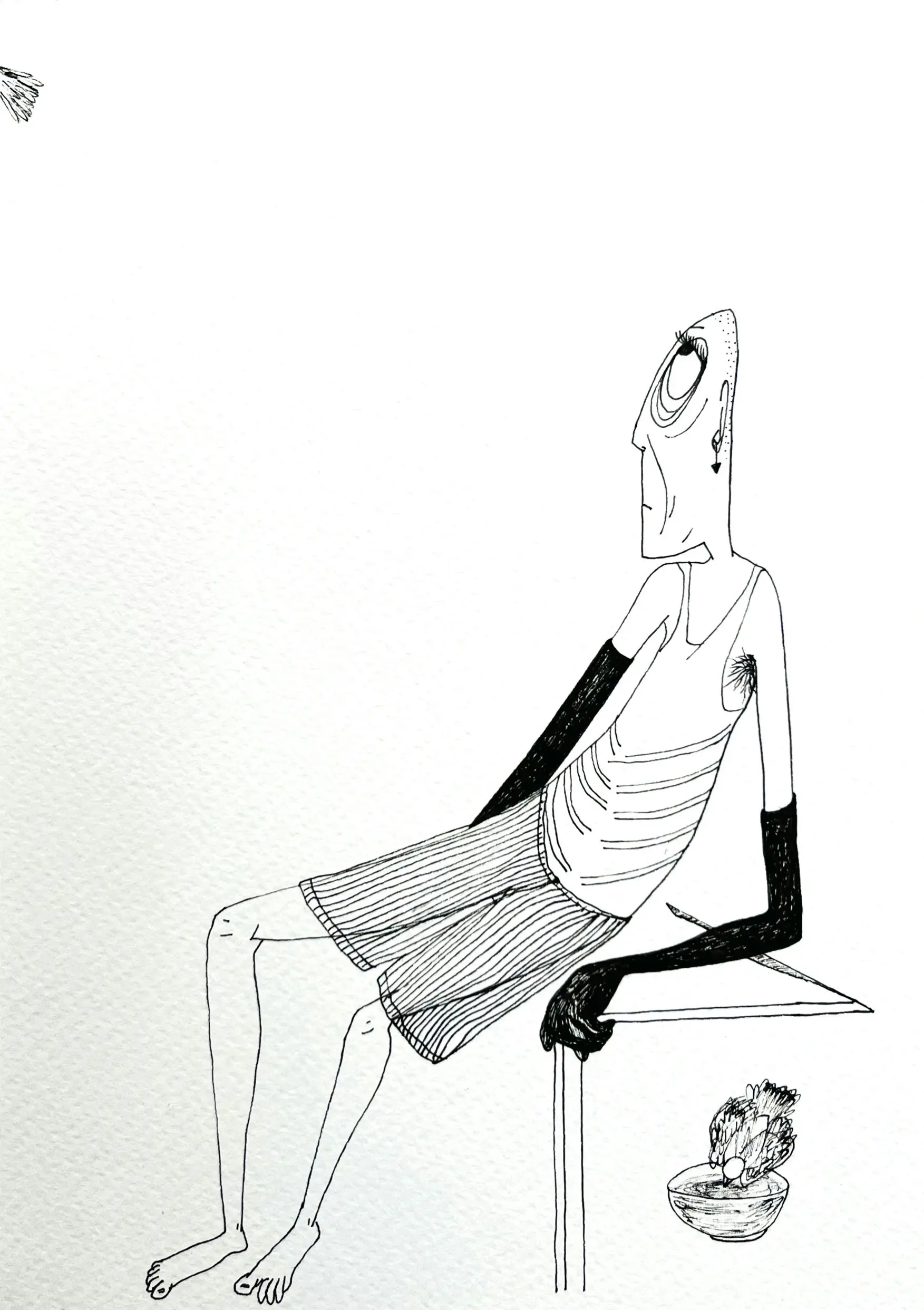 D-4, 6 by Preksha Tater - Pen and ink on paper