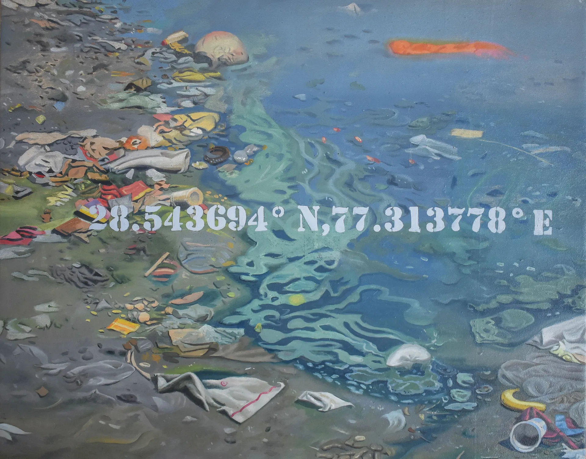 Along the river by Paras Rawat - Oil on canvas