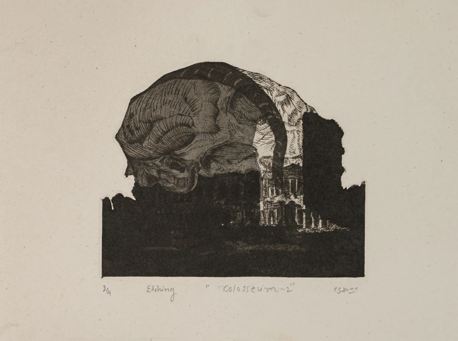 Colosseum 2 by Akbar Ali Sunasara - Etching