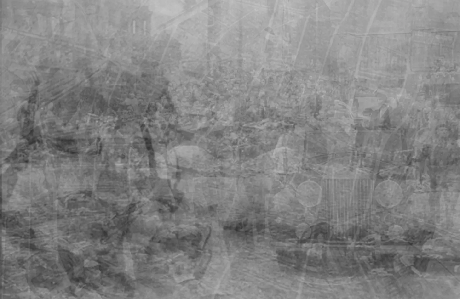 The Spanish civil war by Boris Colin Alphonse - Opacity photocollage, 35 archival photographs overlapped with varying opacity, archival print on Hahnemühle paper