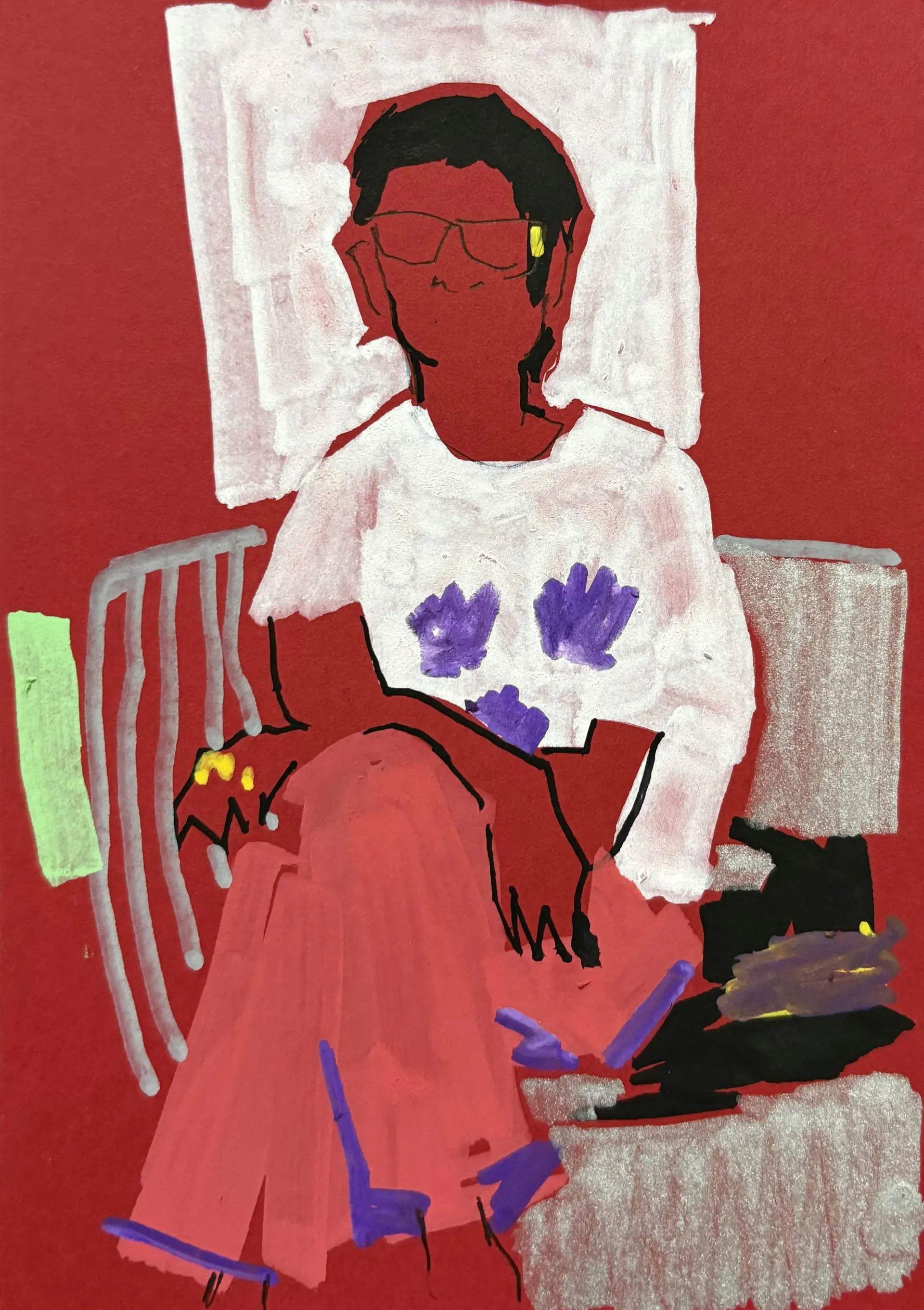 Tushar by Akshit Satyarthi - Acrylic markers and pen on paper