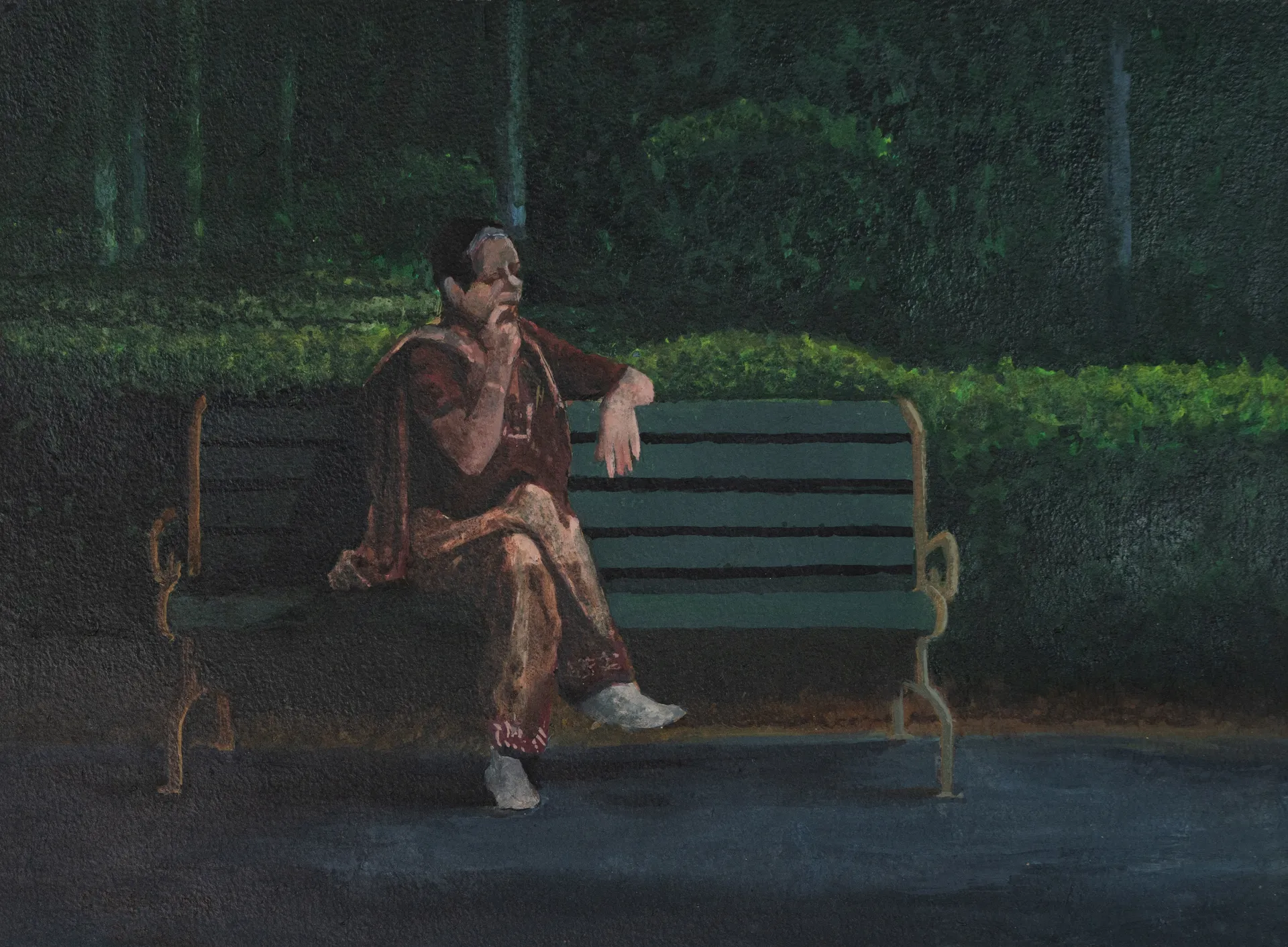 Aunty by Akbar Ali Sunasara - Acrylic on handmade paper