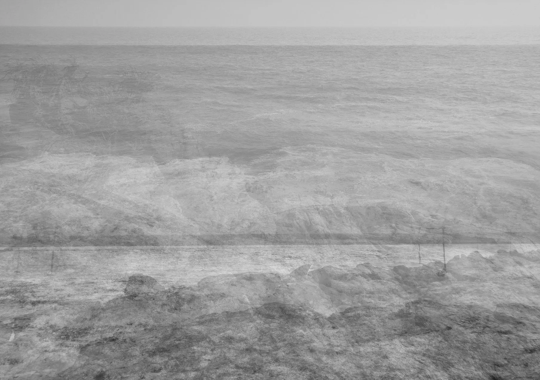 Beach by Boris Colin Alphonse - Opacity photocollage, 12 photographs overlapped with varying opacity, archival print on Hahnemühle paper