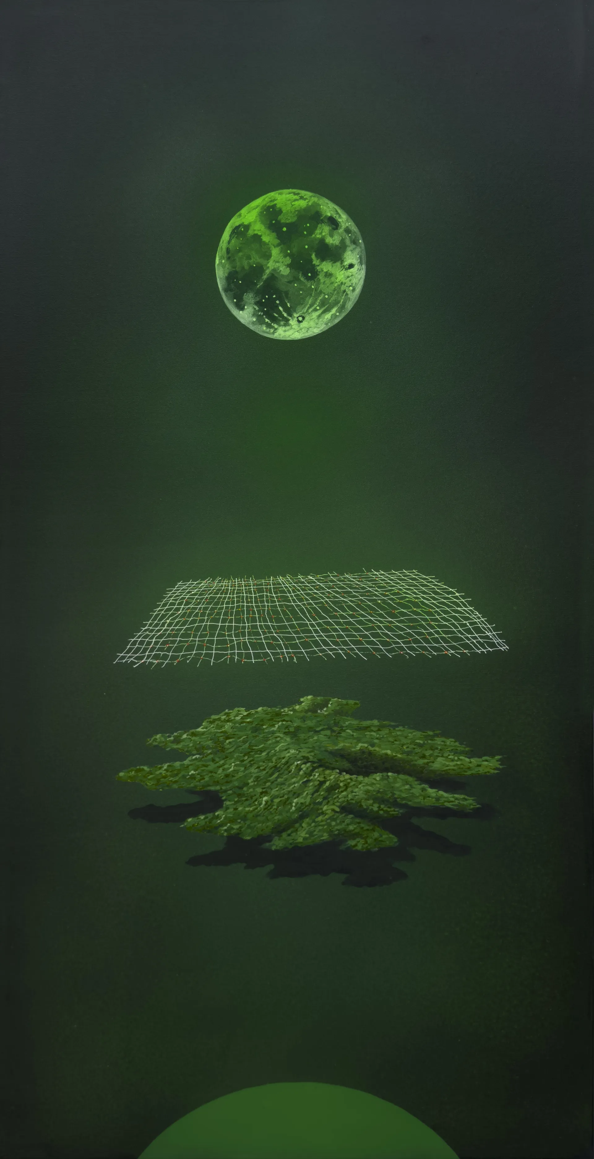 Web - 8 by Harmeet Rattan - Natural pigments, foil paper, and acrylic on canvas