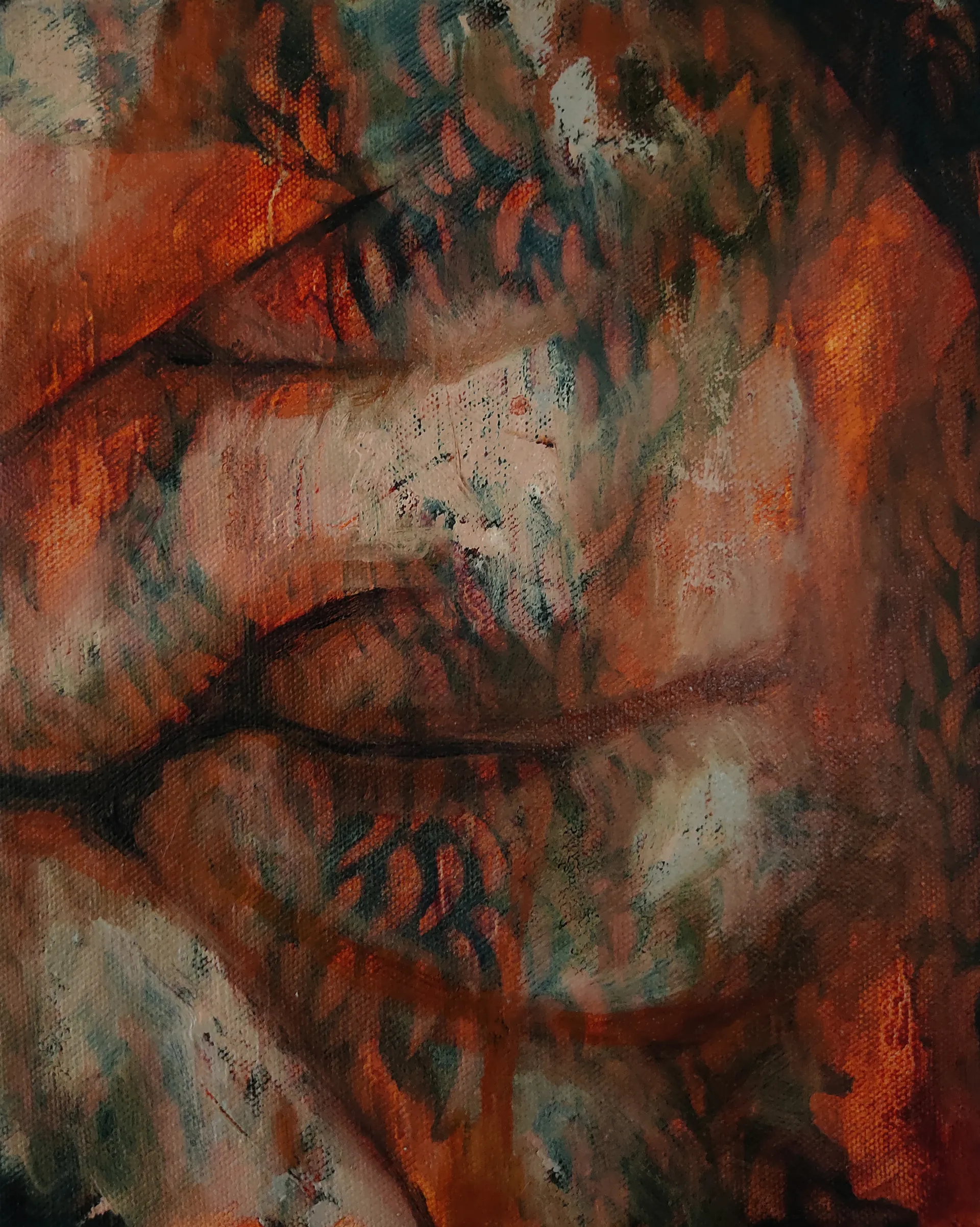 Chaos underneath the skin I, 2 by Riyanka Das - Oil on canvas