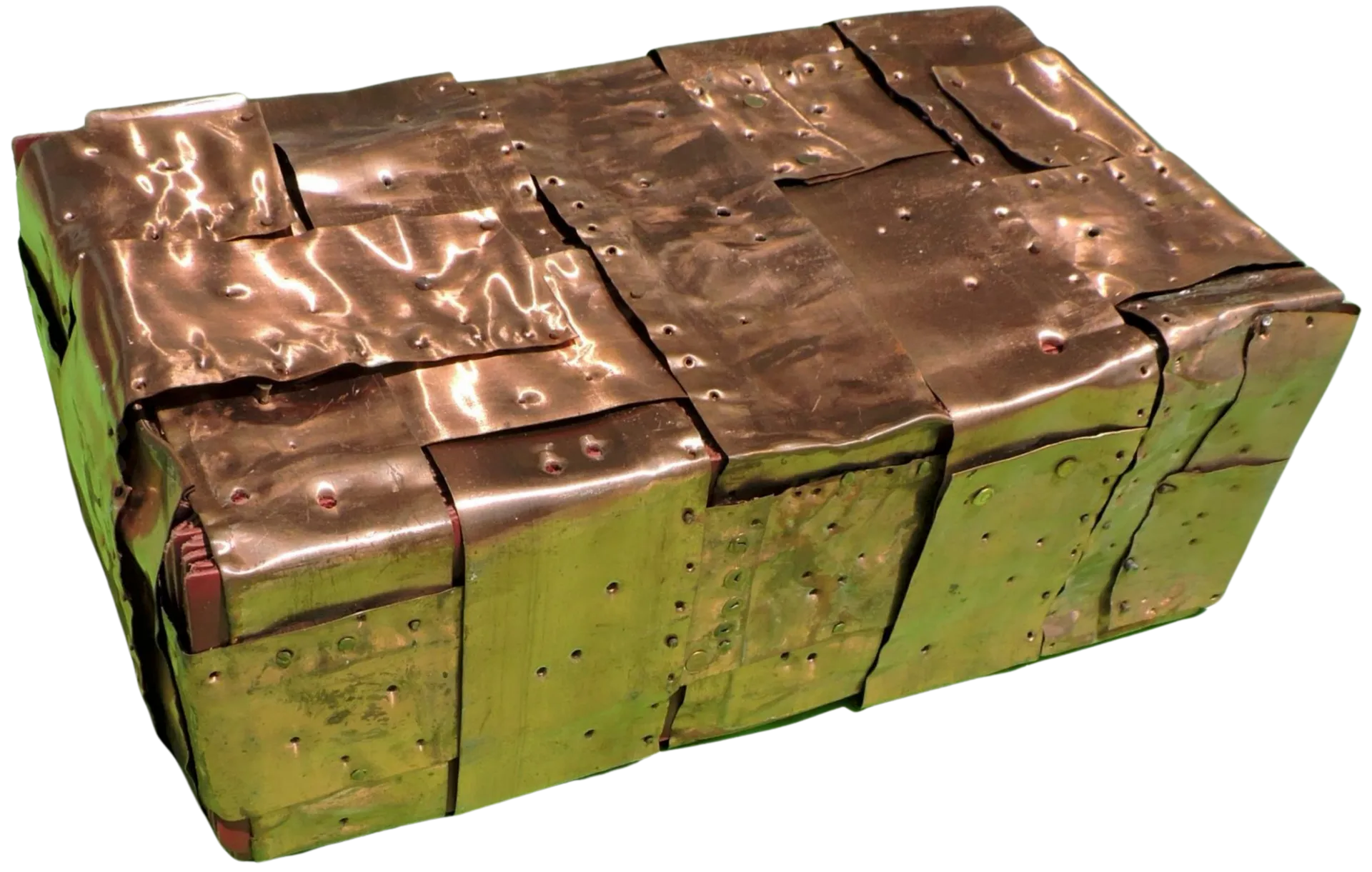 Never being said D by Mithun Das - Brass nail, leather, and copper
