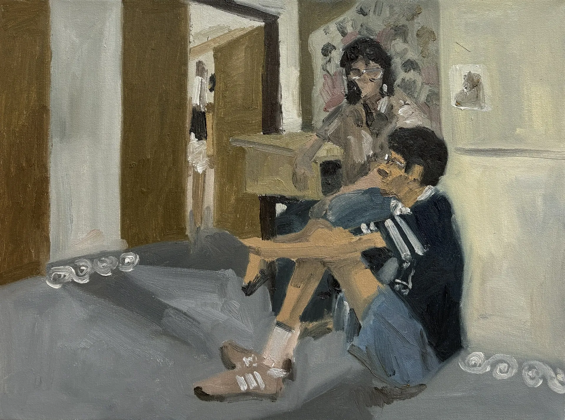 Guftagoo by Akshit Satyarthi - Oil on canvas