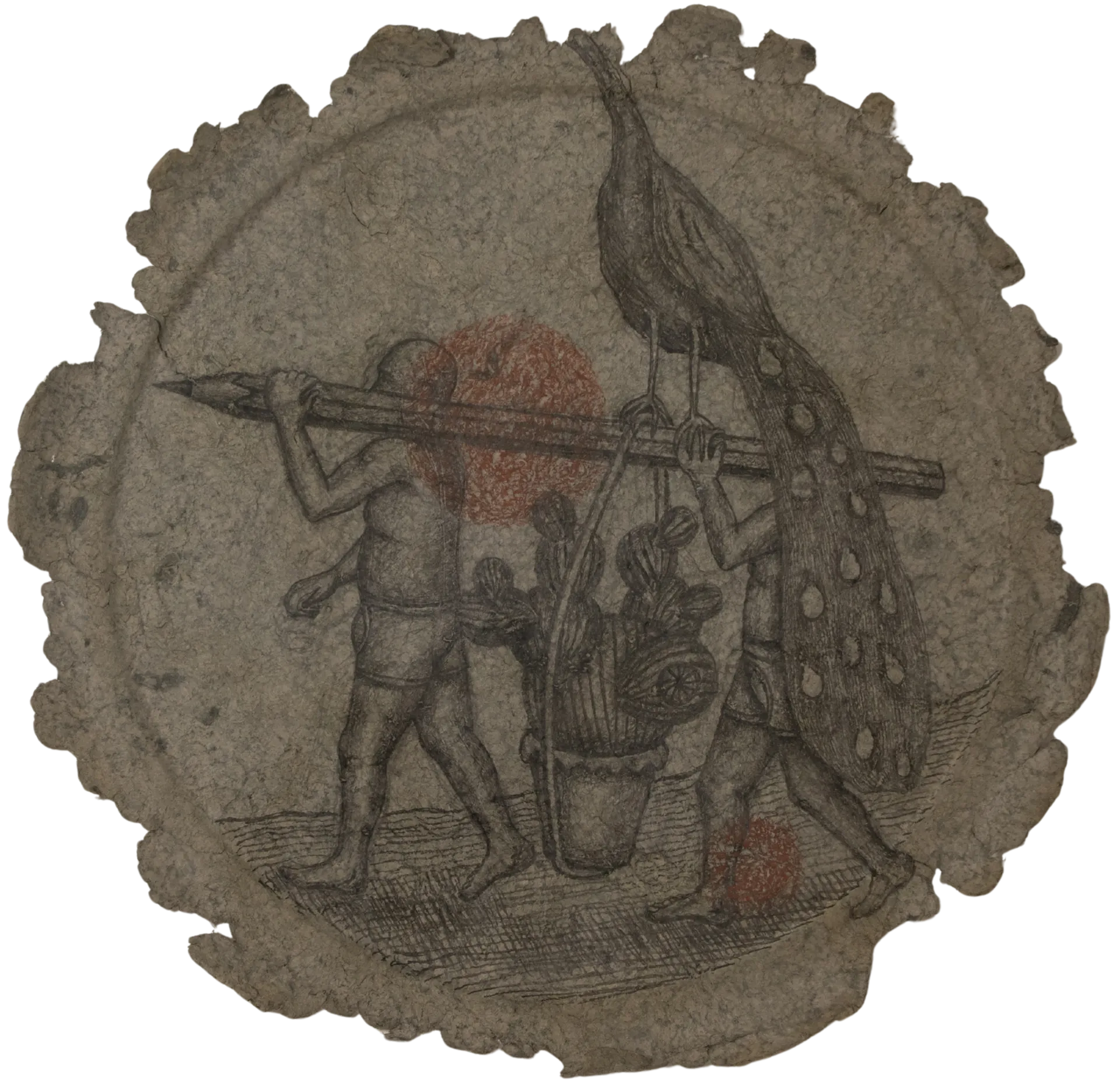 The deep moans round with many voices, 2 by Suvendu Bhandari - Charcoal, graphite on paper made from newspaper
