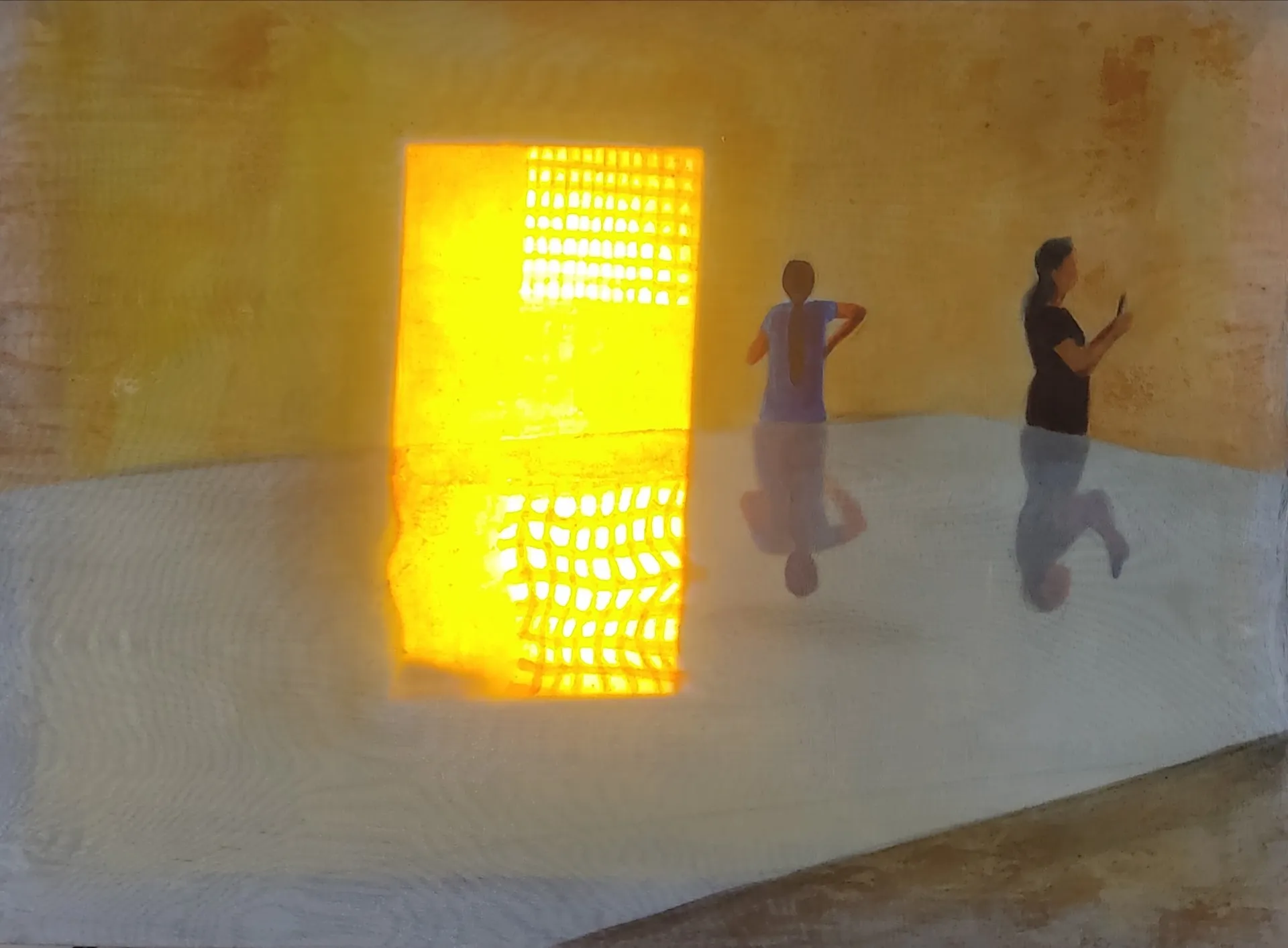 Untitled by Gayathri A P  - Acrylic on organza cloth with LED light