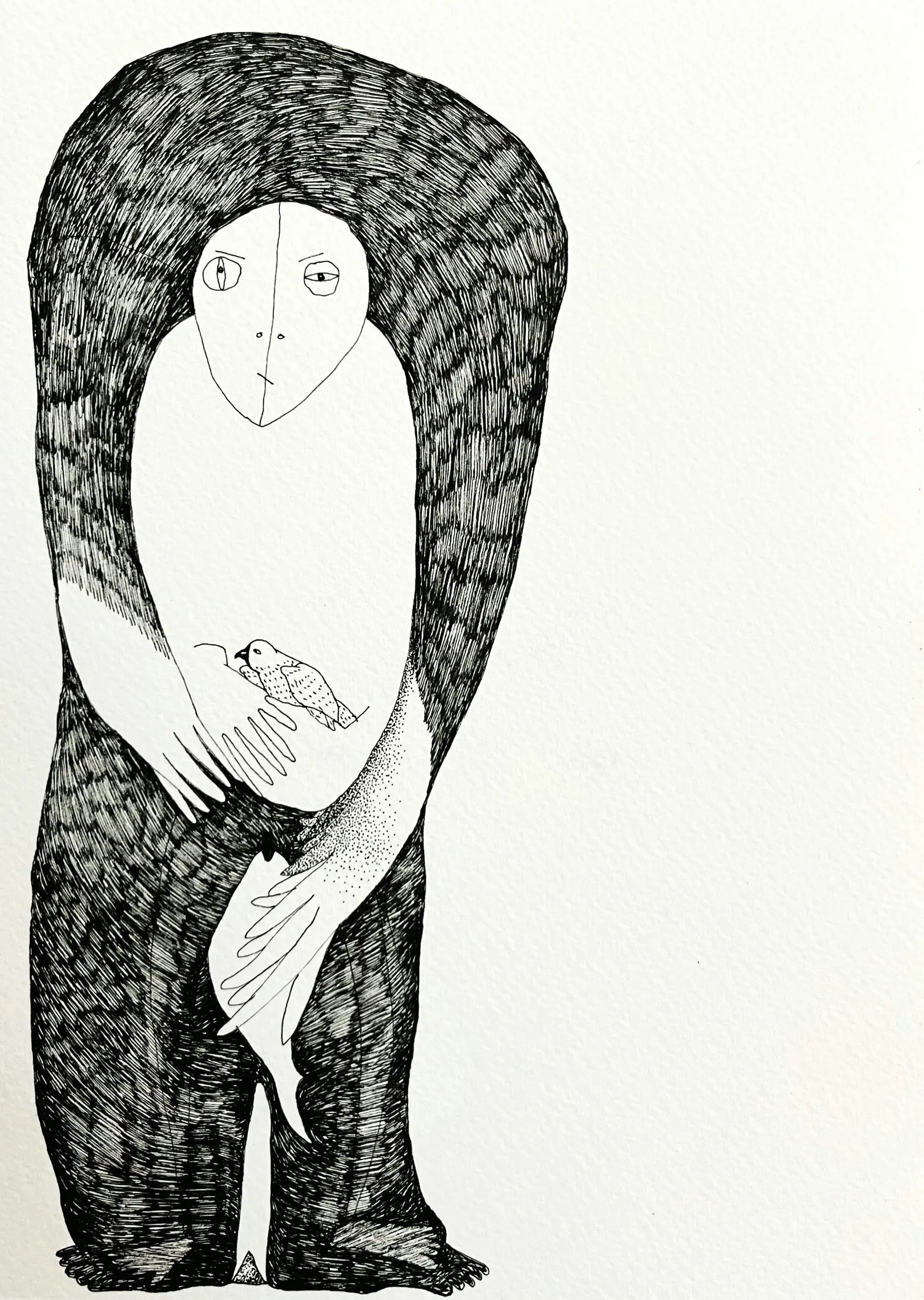 D-4, 8 by Preksha Tater - Pen and ink on paper
