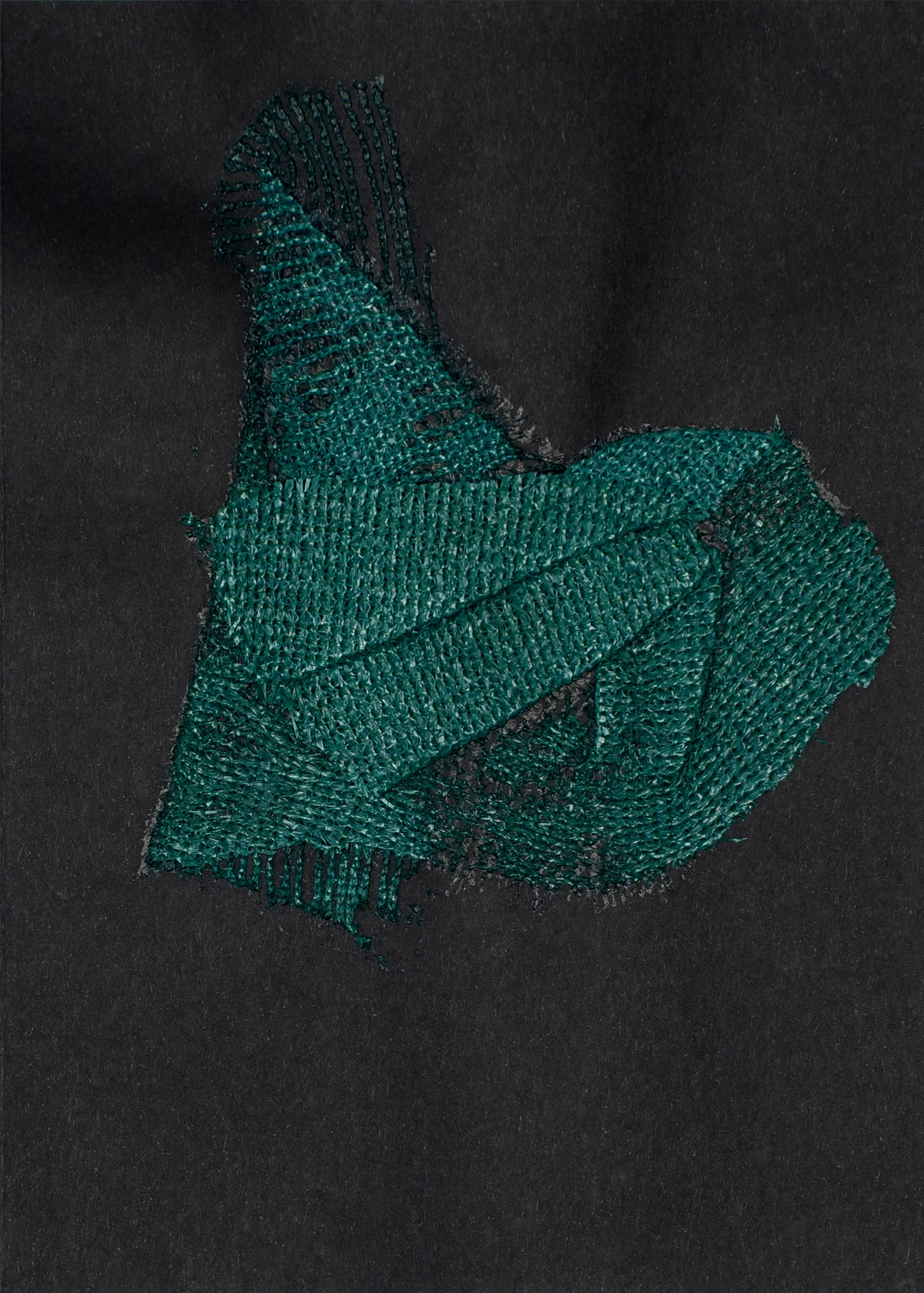Fold #19, 9 by Urvi Sethna - Green net on paper