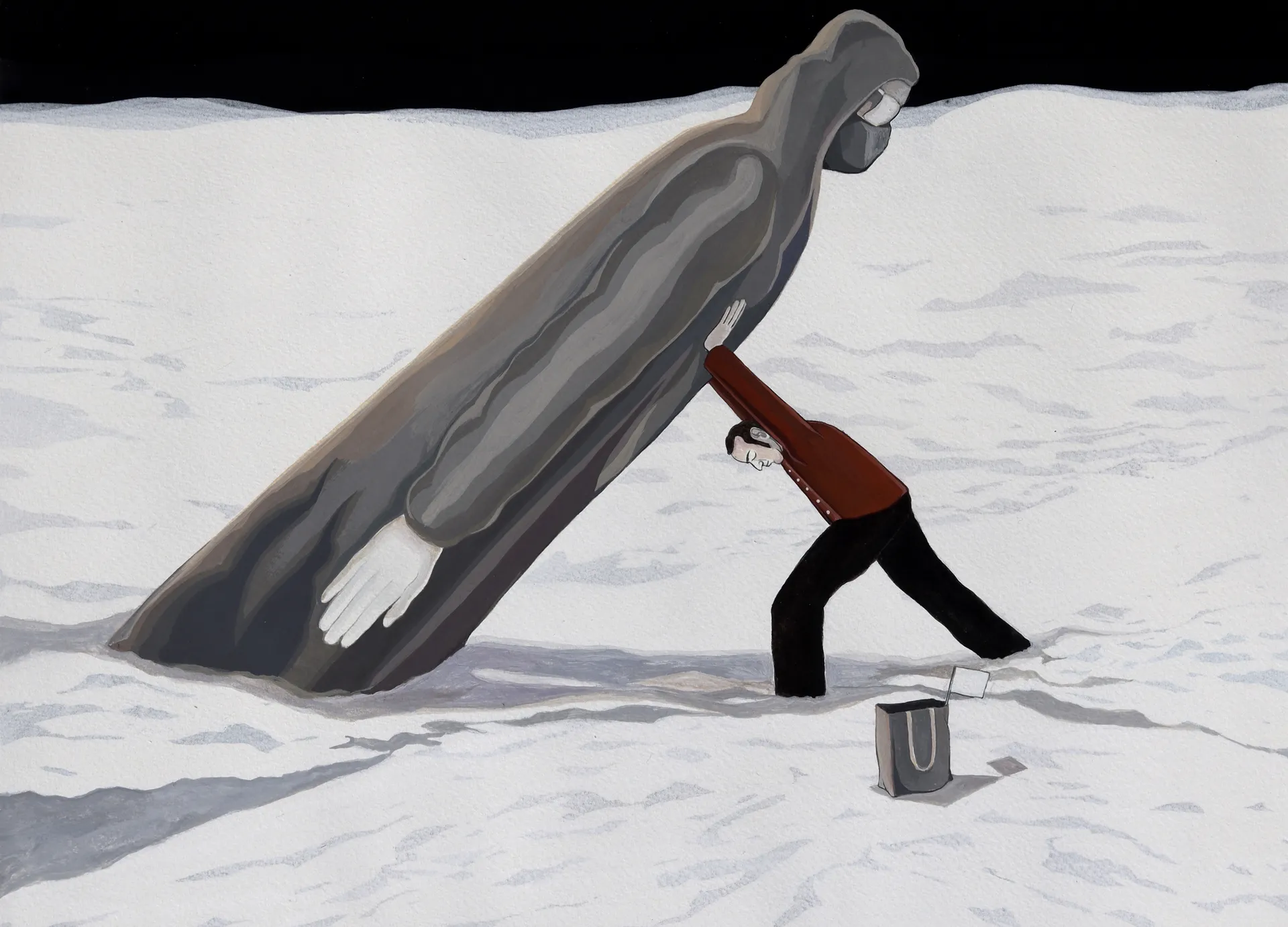 Meanwhile during the lockdown–a walk to remember, 12 by Abhishek Narayan Verma - Gouache on acid free paper