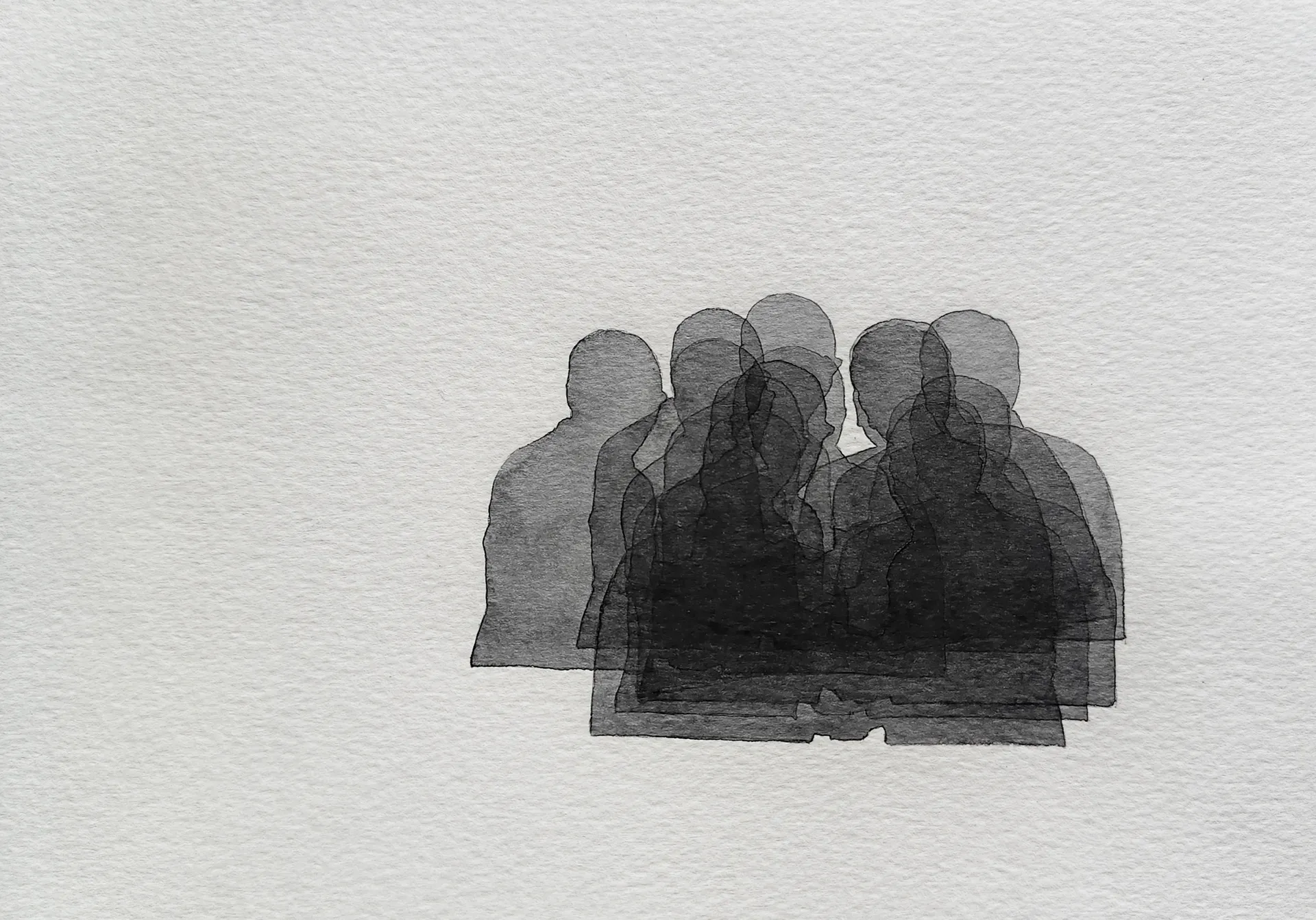  Unidentified, 2 by Akartha Halder - Watercolor on paper