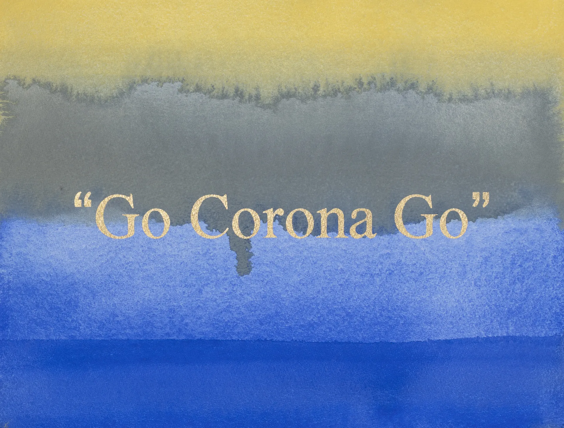 Golden words 3 by Abhishek Narayan Verma - Watercolor and screen print on Hahnemühle 100% cotton paper