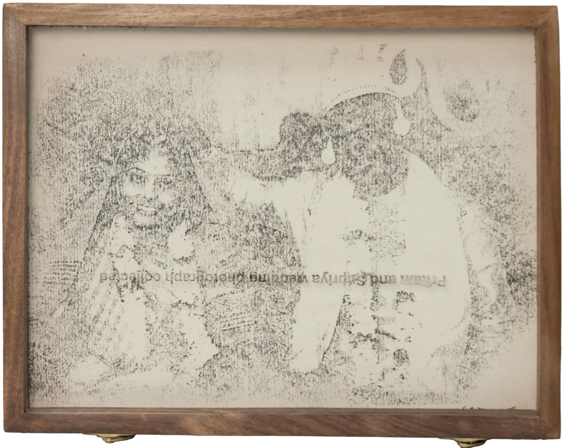 এখেনা অস্পষ্ট Still unclear, 4 by Anup Let - Photography and writing transfer, wooden box on acid-free paper