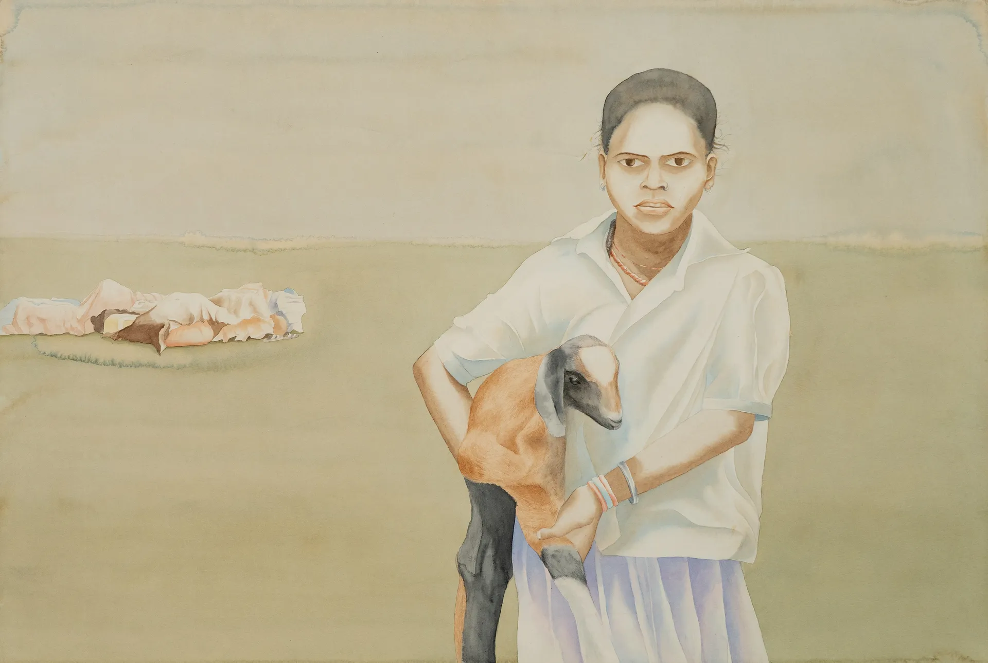 Untilted-1 by Raju Patel - Watercolor on paper