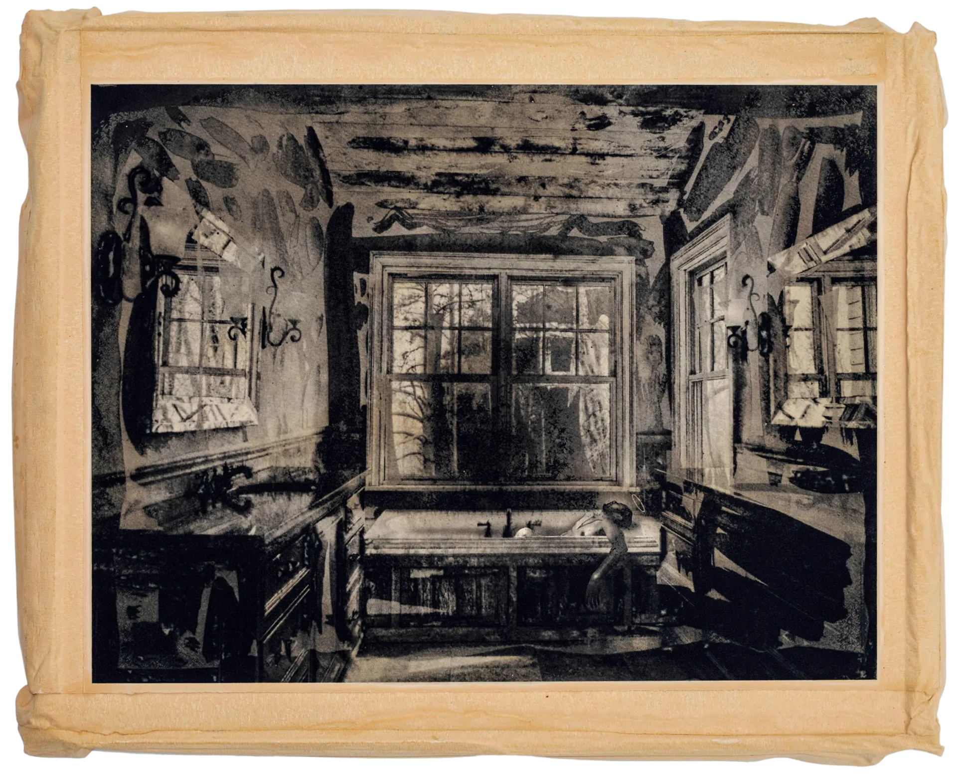 Black stars are shining very bright - VII, 11 by Abhishek Narayan Verma - Etching print printed on dental plaster