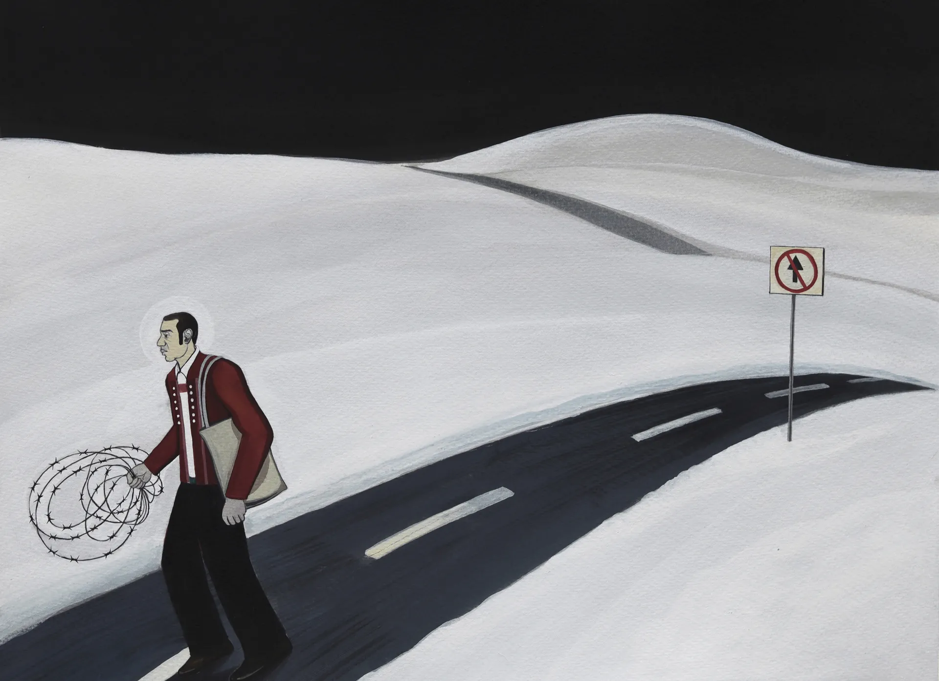 Meanwhile during the lockdown–a walk to remember, 4 by Abhishek Narayan Verma - Gouache on acid free paper
