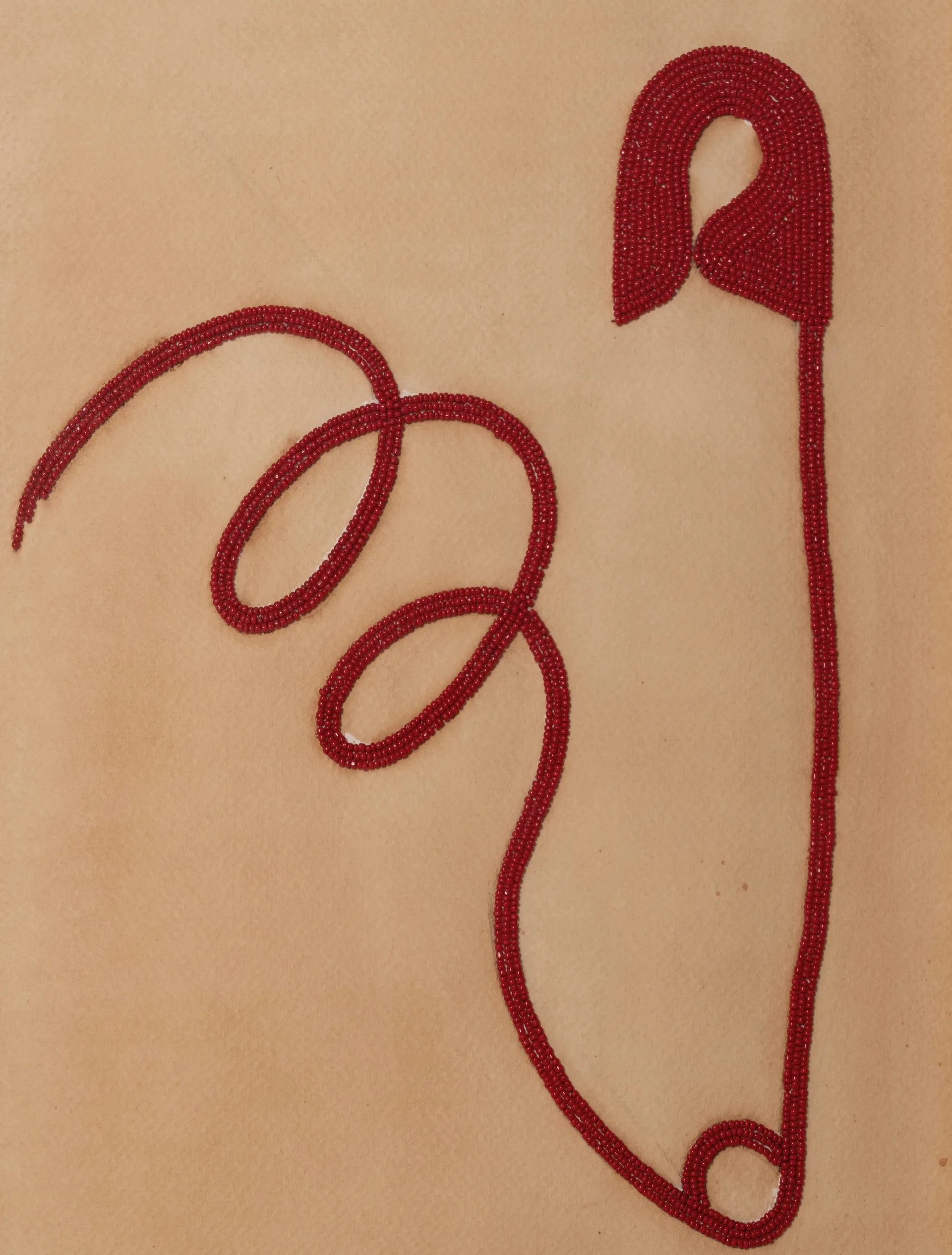 Safety pin II, 13 by Anshu Singh - Beaded embroidery on paper