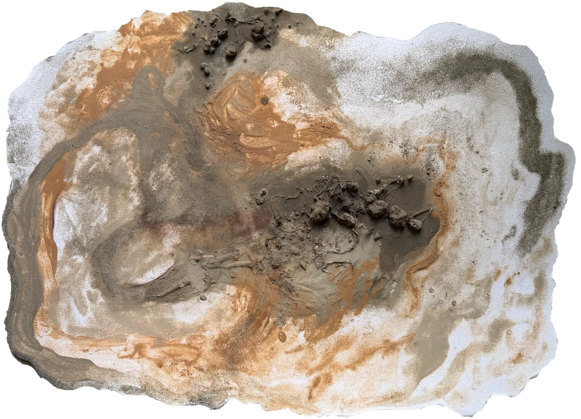 Echoes of the river bank by Harshal Khatri - Soil on paper
