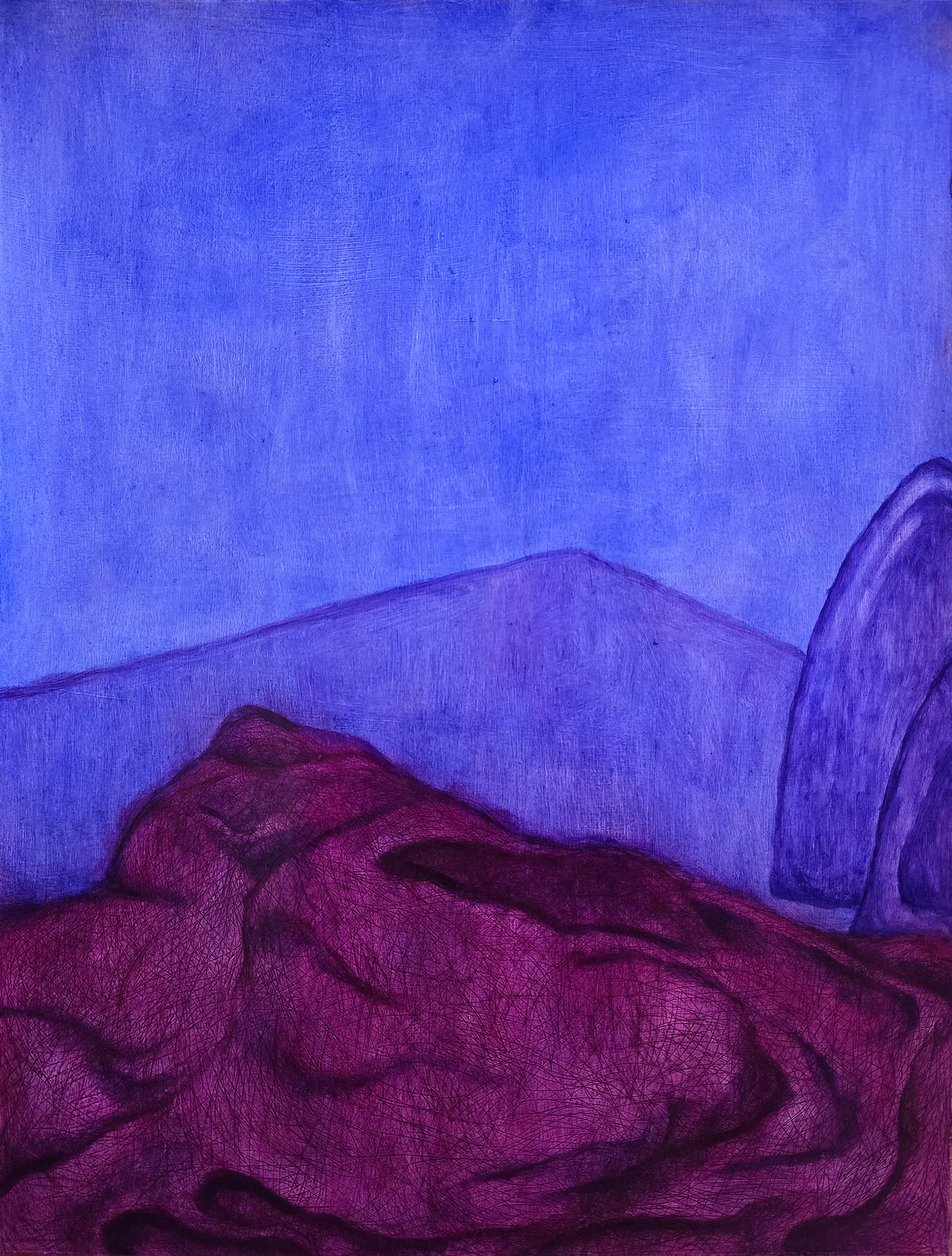 Traces, 3 by Riyanka Das - Oil on paper