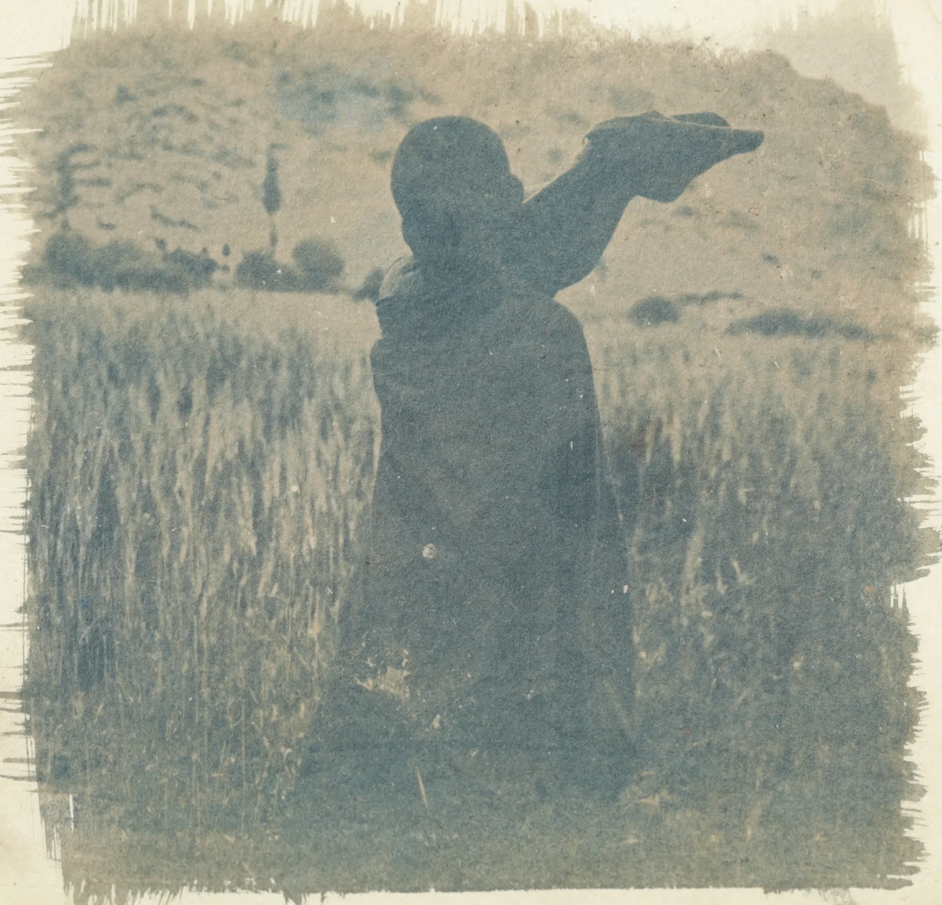 The little monk by Ayan Biswas - Walnut-Toned Cyanotype