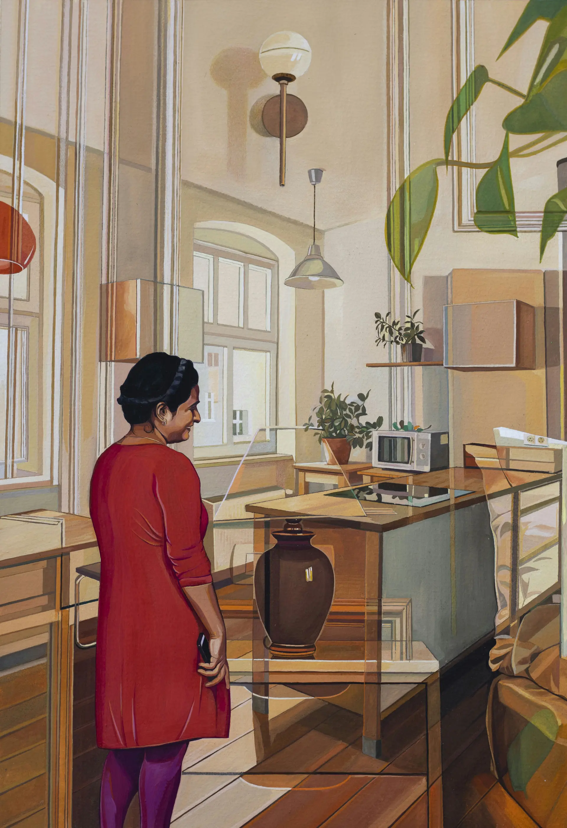 Between here and there by Abhishek Narayan Verma - Gouache and pastel on 300 gsm cotton paper