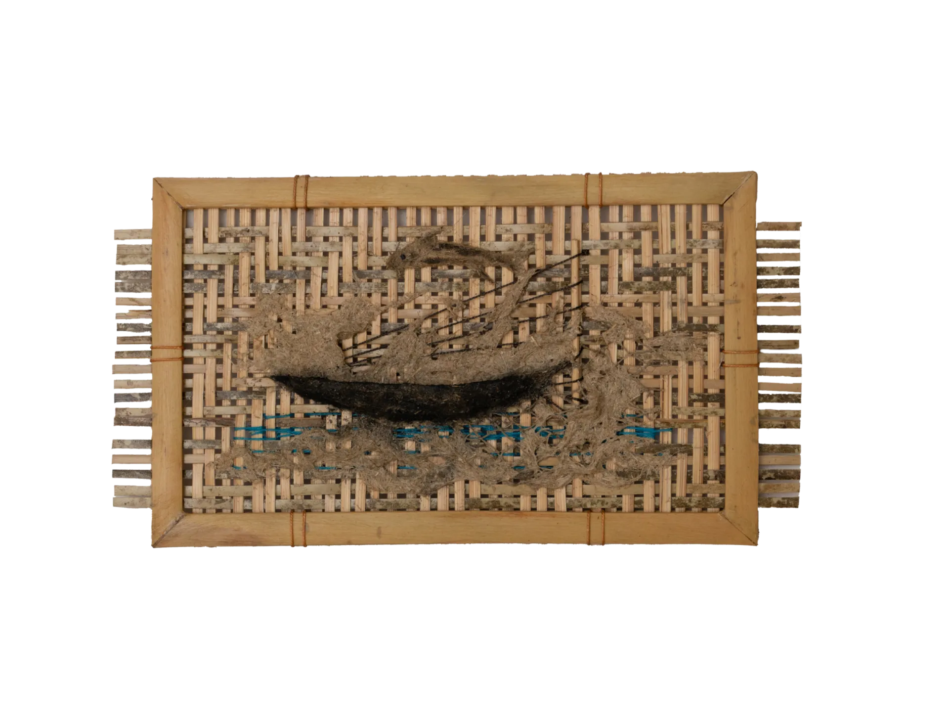 Alluvial memory 2 by Manjit Gogoi - Mixed media (water hyacinth pulp, bamboo weaving and fishing thread)